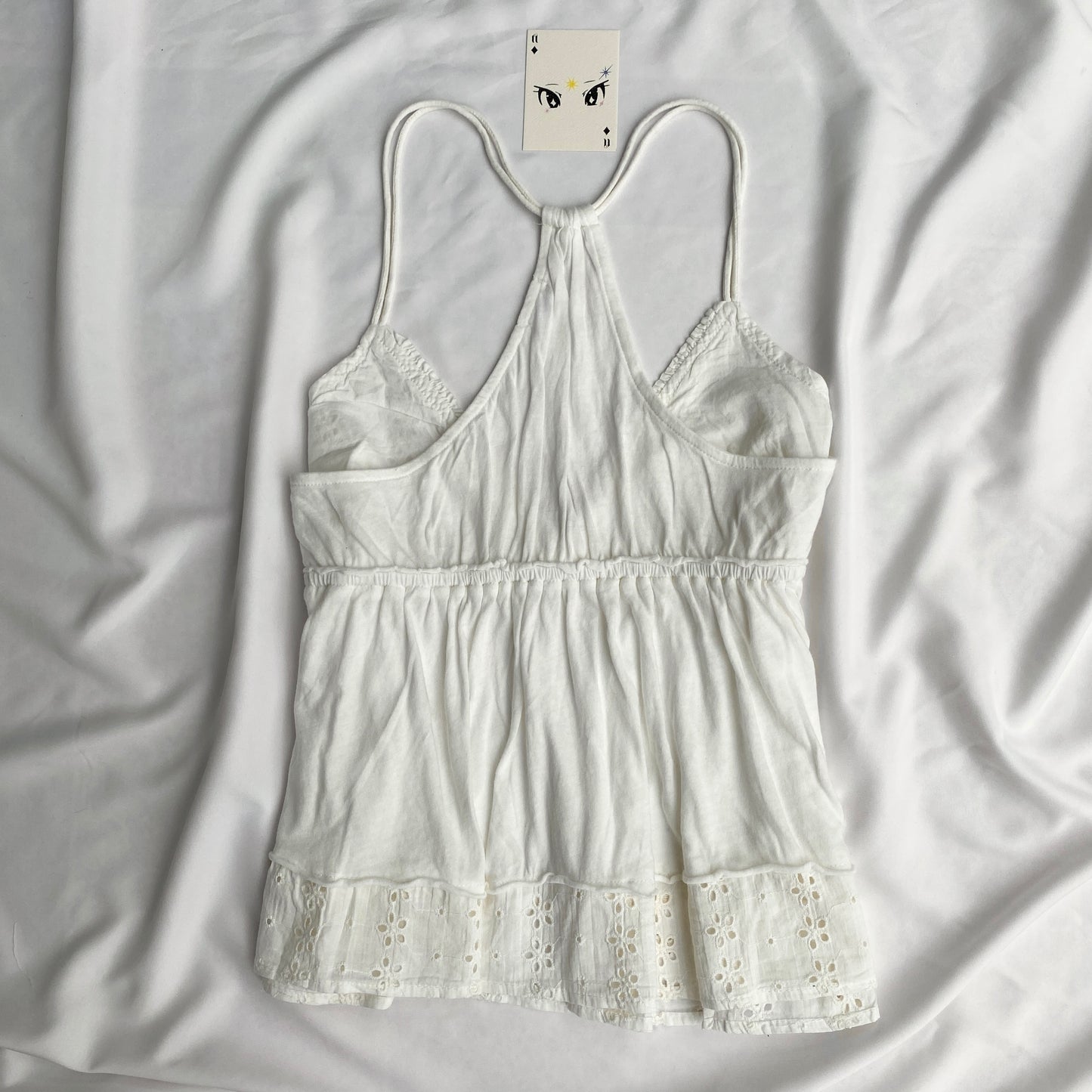 EYELET BABYDOLL TOP FROM URBAN OUTFITTERS IN WHITE (Multiple sizes available)