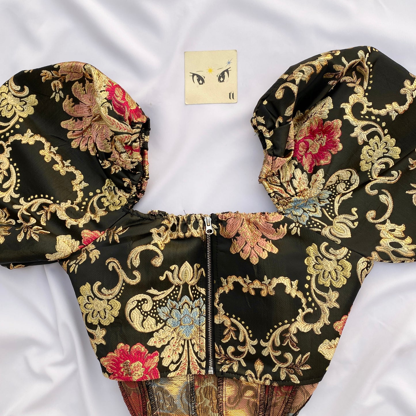 JACQUARD PUFF SLEEVE CORSET (BUST : 32-34, UPPER WAIST : 28-30)
