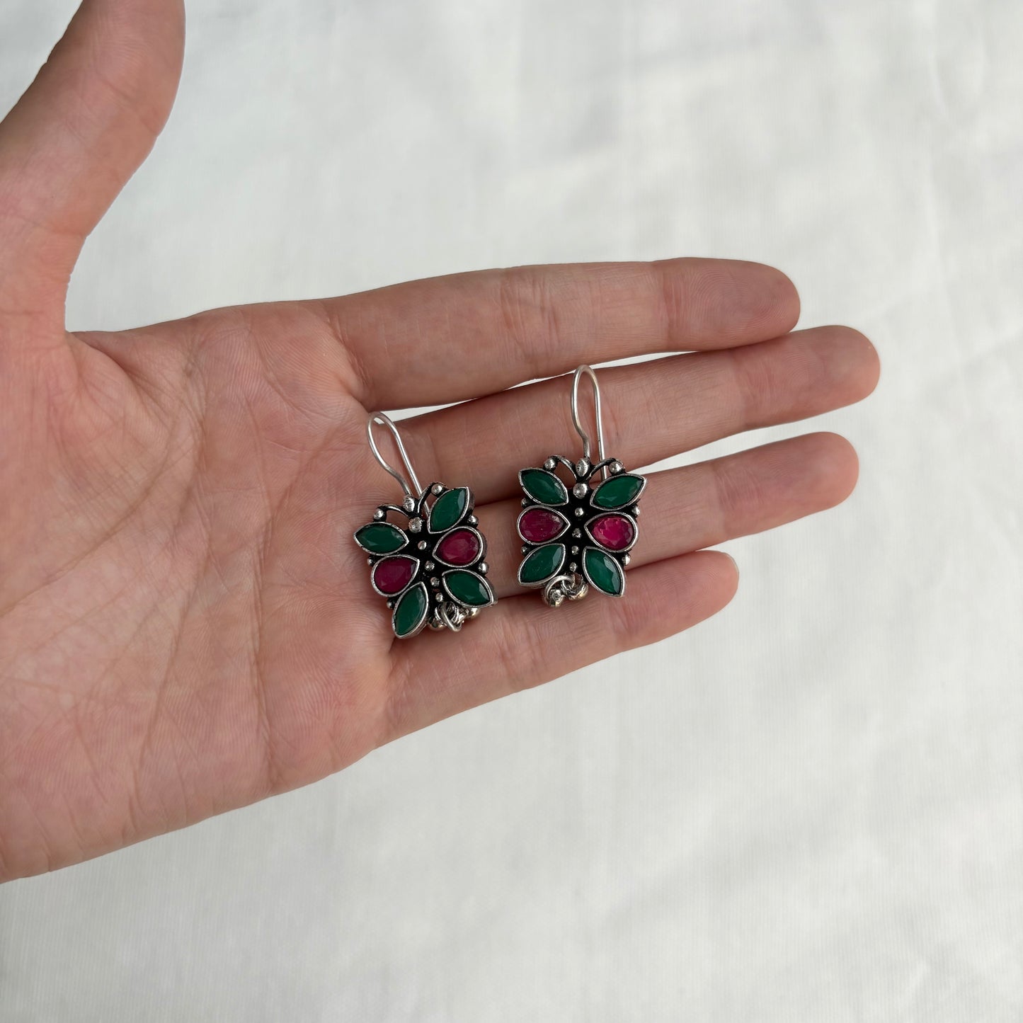 BUTTERFLY WITH STONE EARRINGS