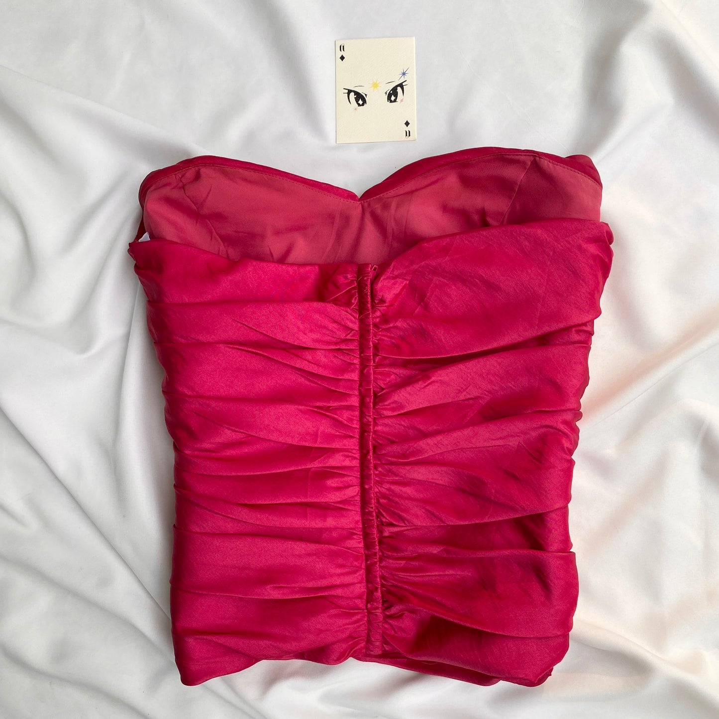 PINK RUCHED CORSET (Bust : 32-34, Upper Waist : 28-30)