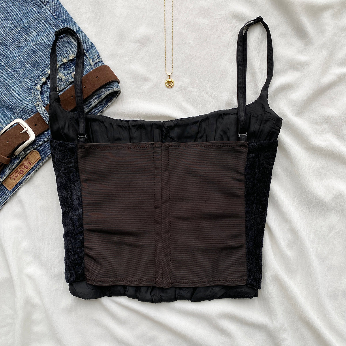BLACK CORSET (Bust : 36-38, Upper Waist : 32-34)