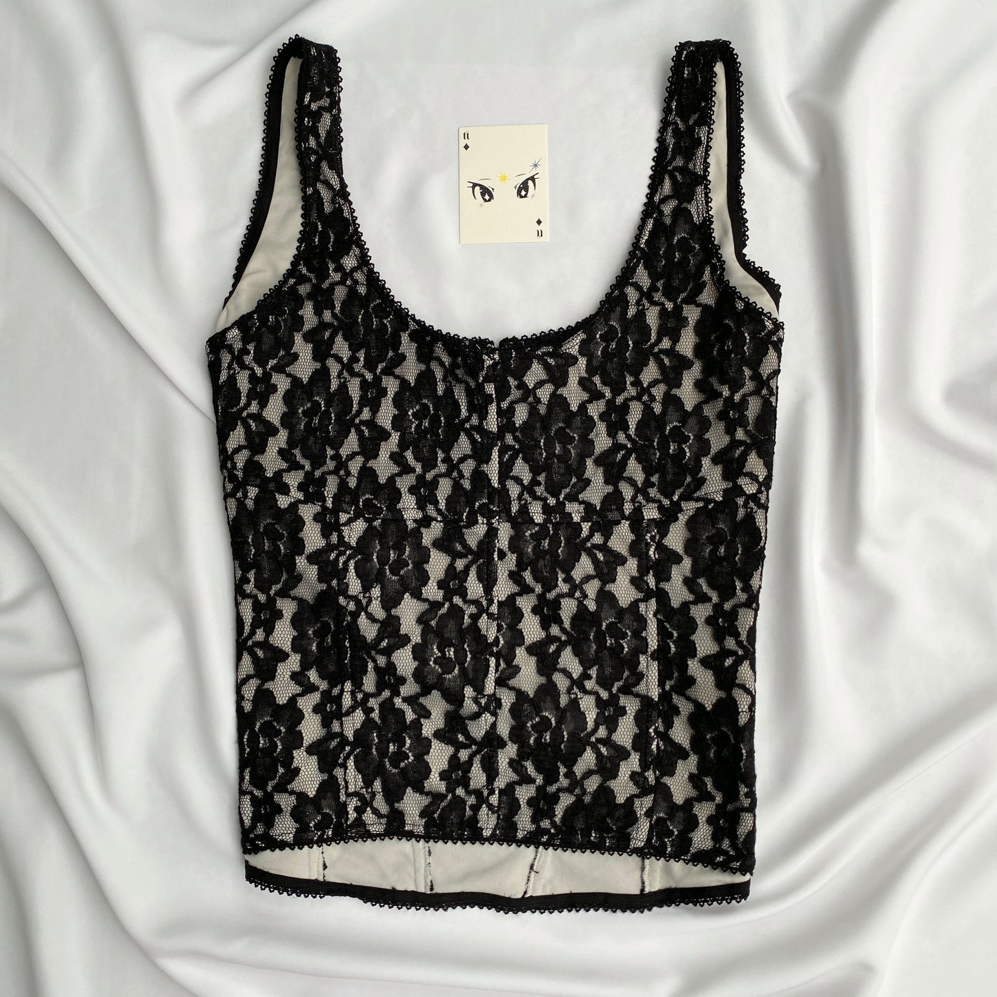BLACK LACE CORSET (Bust : 36-40, Upper Waist : 32-36)