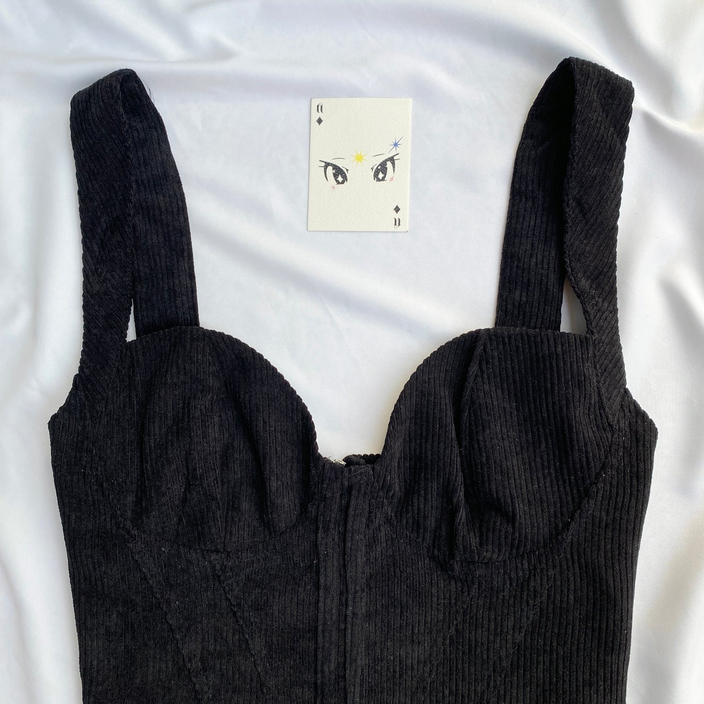 BLACK CORDUROY CORSET (Bust : 34-36, Upper Waist : 27-29)