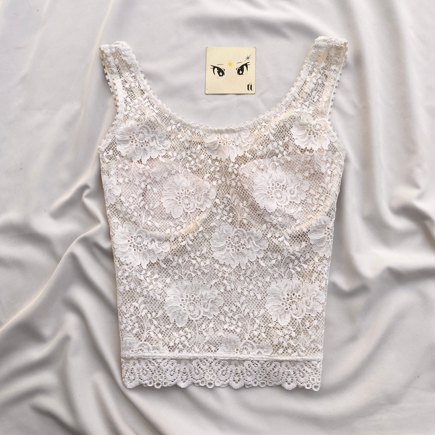 WHITE LACE BUSTIER TOP
