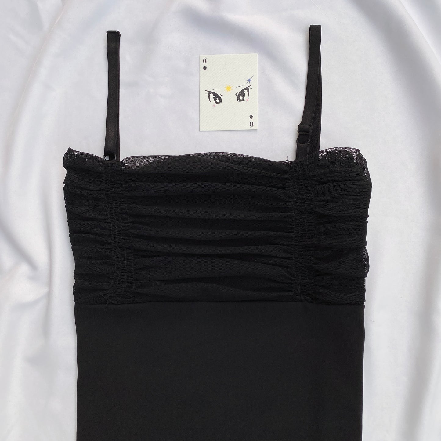 BLACK RUCHED TOP (Bust : 30-34, Upper Waist : 28-32)