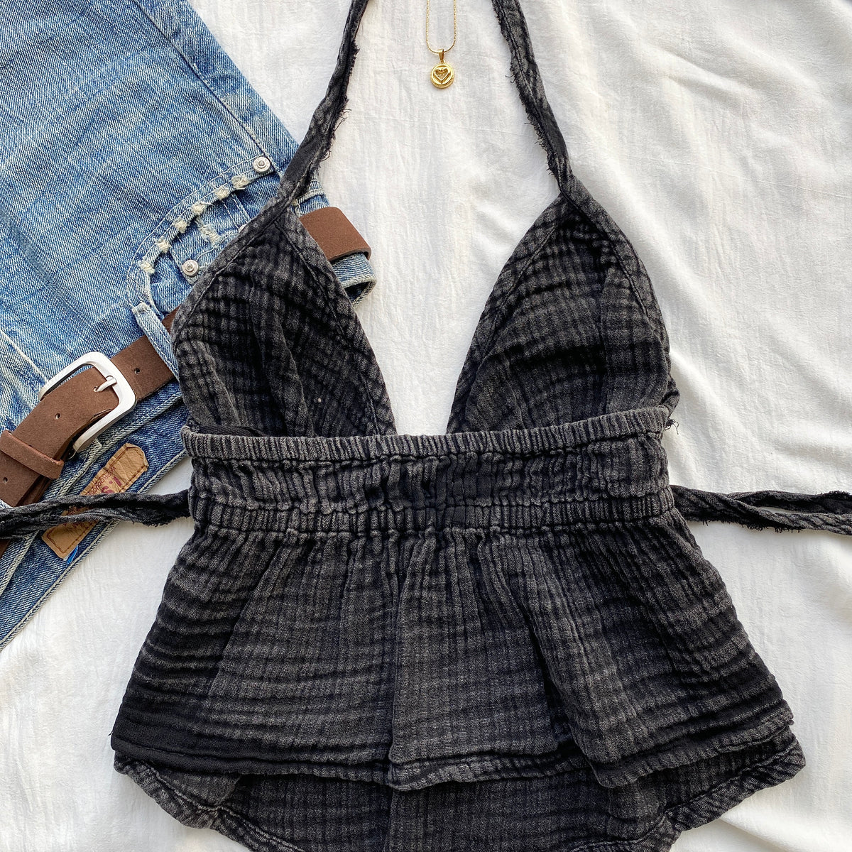 BLACK HALTER TOP FROM FREE PEOPLE (Two sizes)