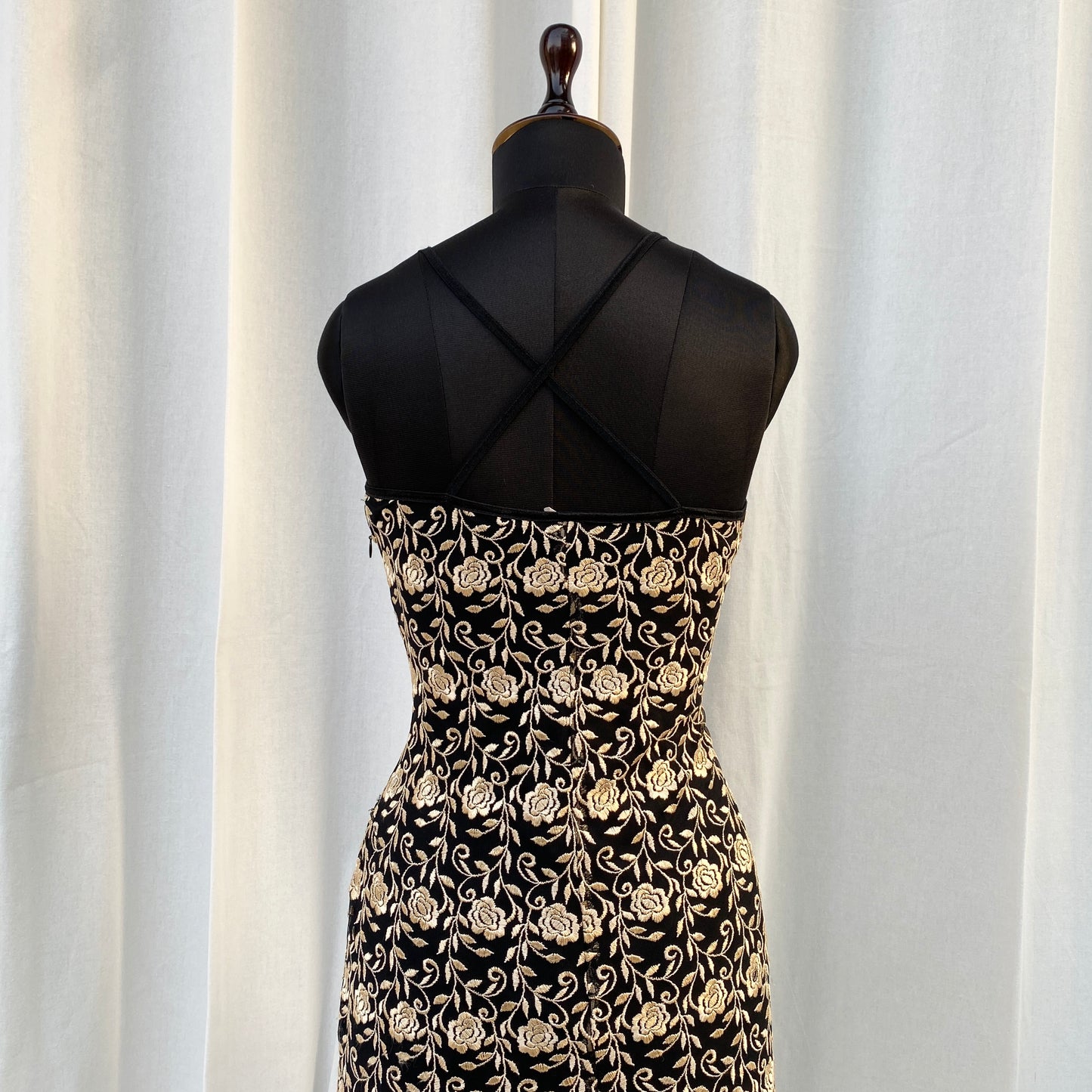 BLACK EMBROIDERED DRESS (Bust : 32-34, Upper Waist : 28-30)