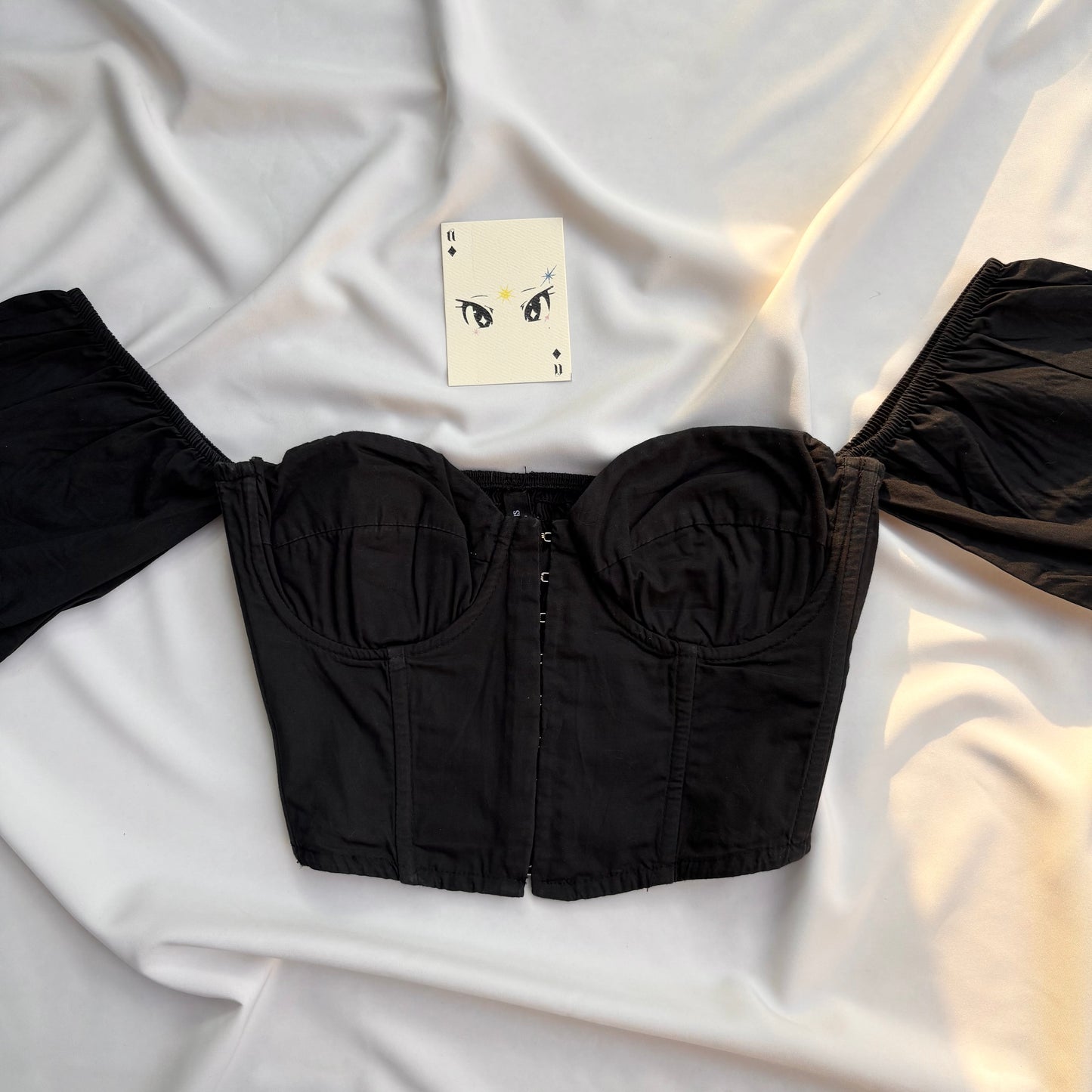BLACK OFF SHOULDER CORSET (Bust : 28-32, Upper Waist : 23-26)