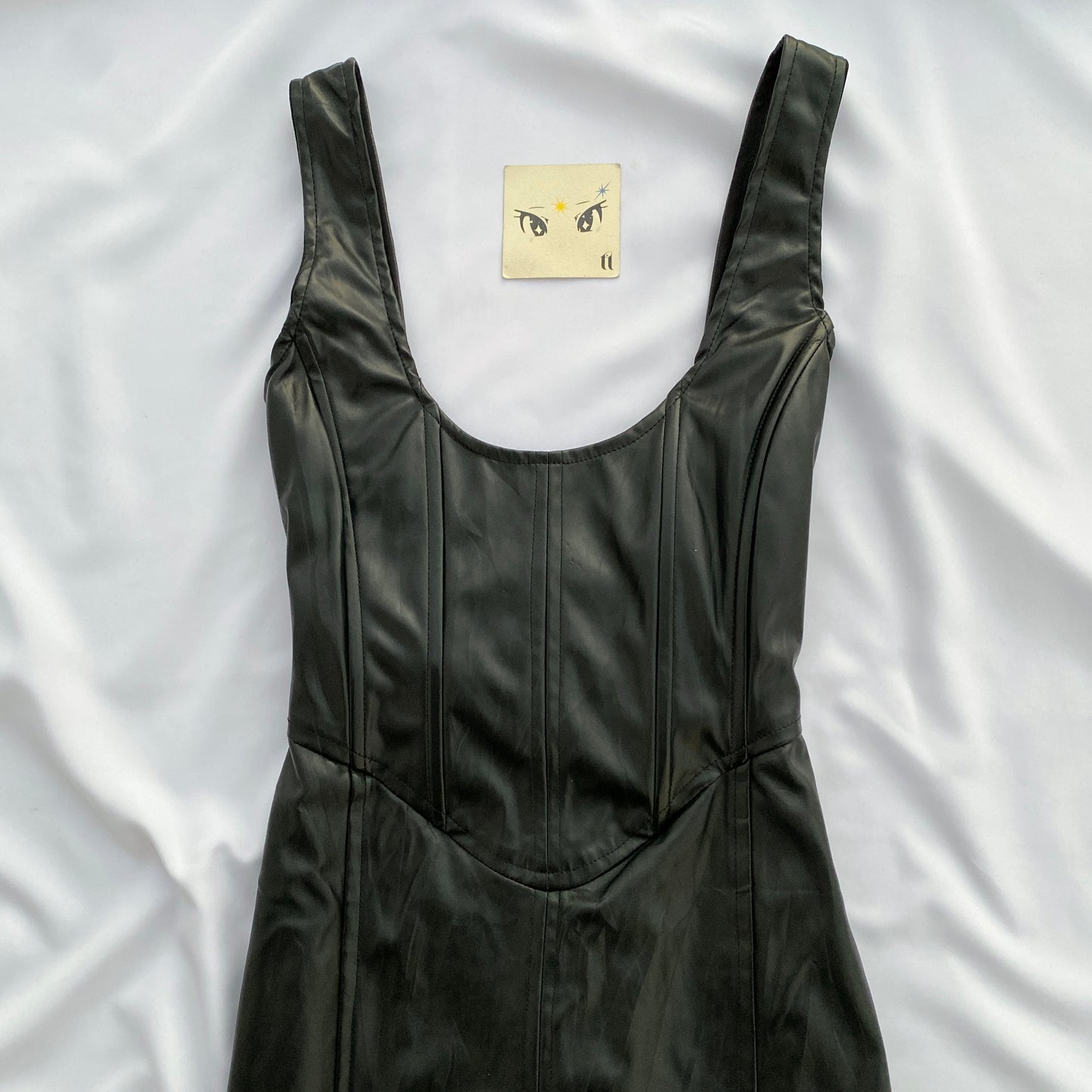 FAUX LEATHER CORSET DRESS (XS/S)