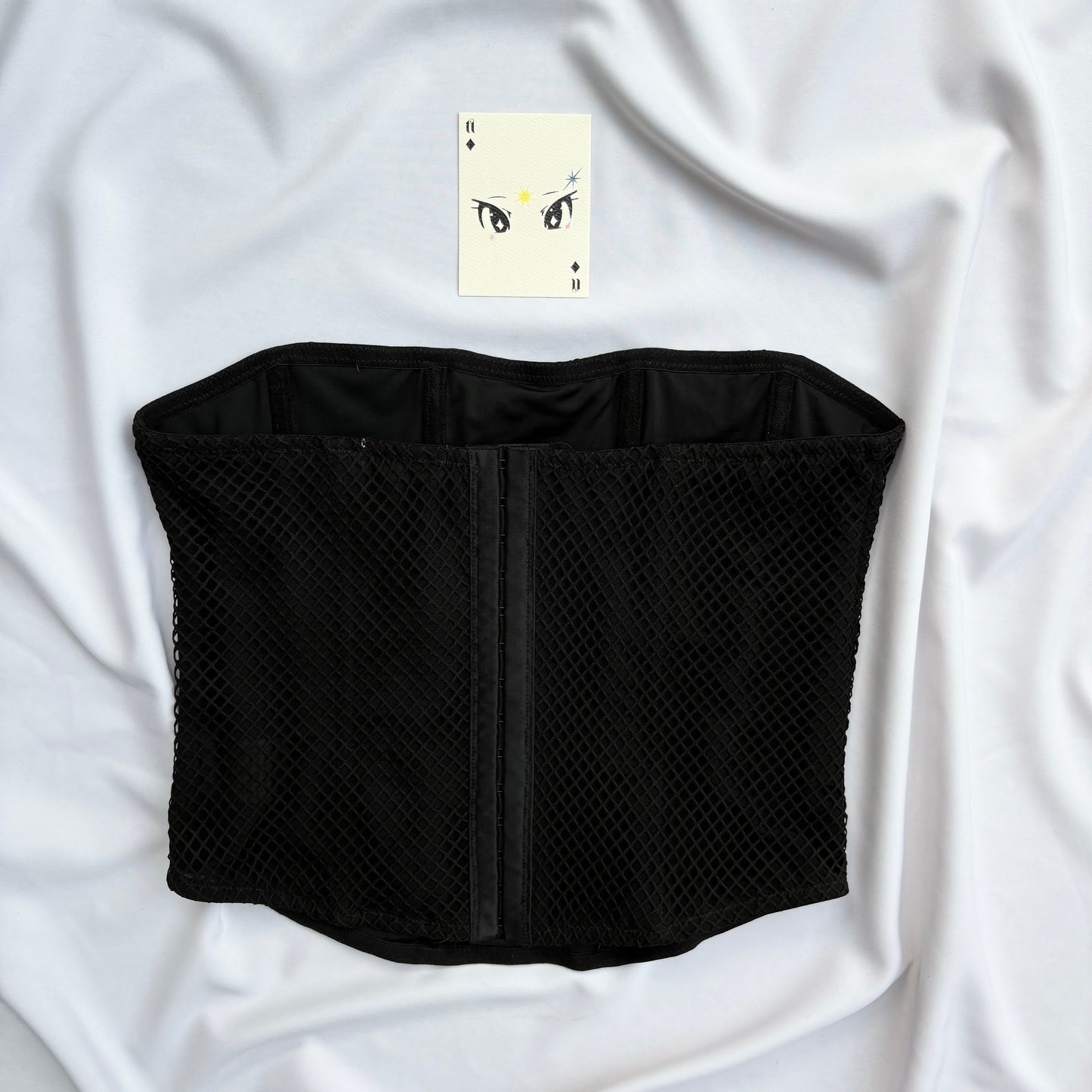 BLACK FISHNET CORSET FROM GLASSONS (Bust : 30-34, Upper Waist : 26-30)