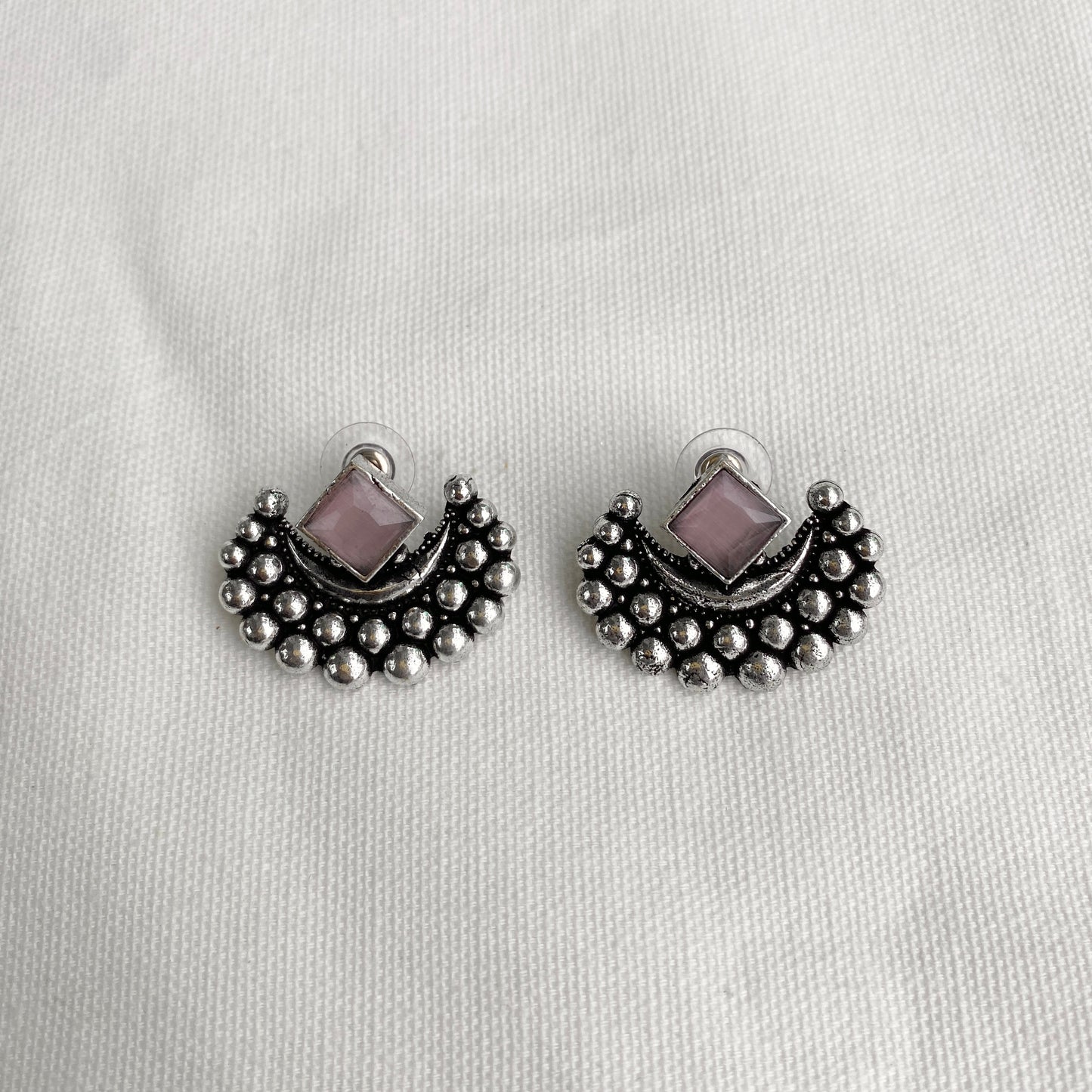 CRESCENT STONE NECKLACE AND EARRING