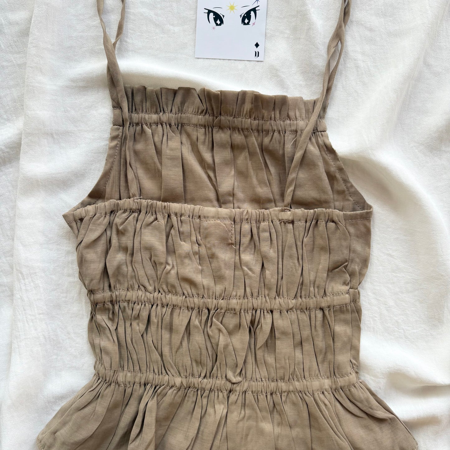 BROWN SMOCKED TOP (Bust : 28-32, Upper Waist : 22-26)