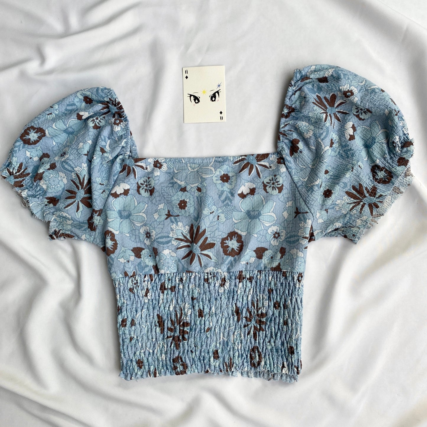 BLUE FLORAL TOP (Bust : 30-34, Upper Waist : 26-34)