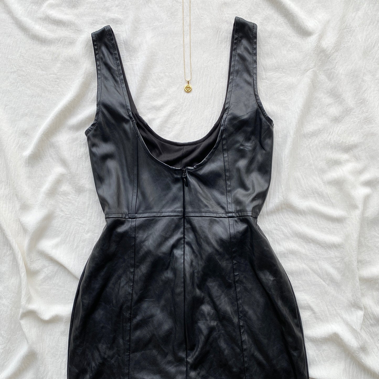 FAUX LEATHER CORSET DRESS (Bust : 30-34, Upper Waist : 24-28)