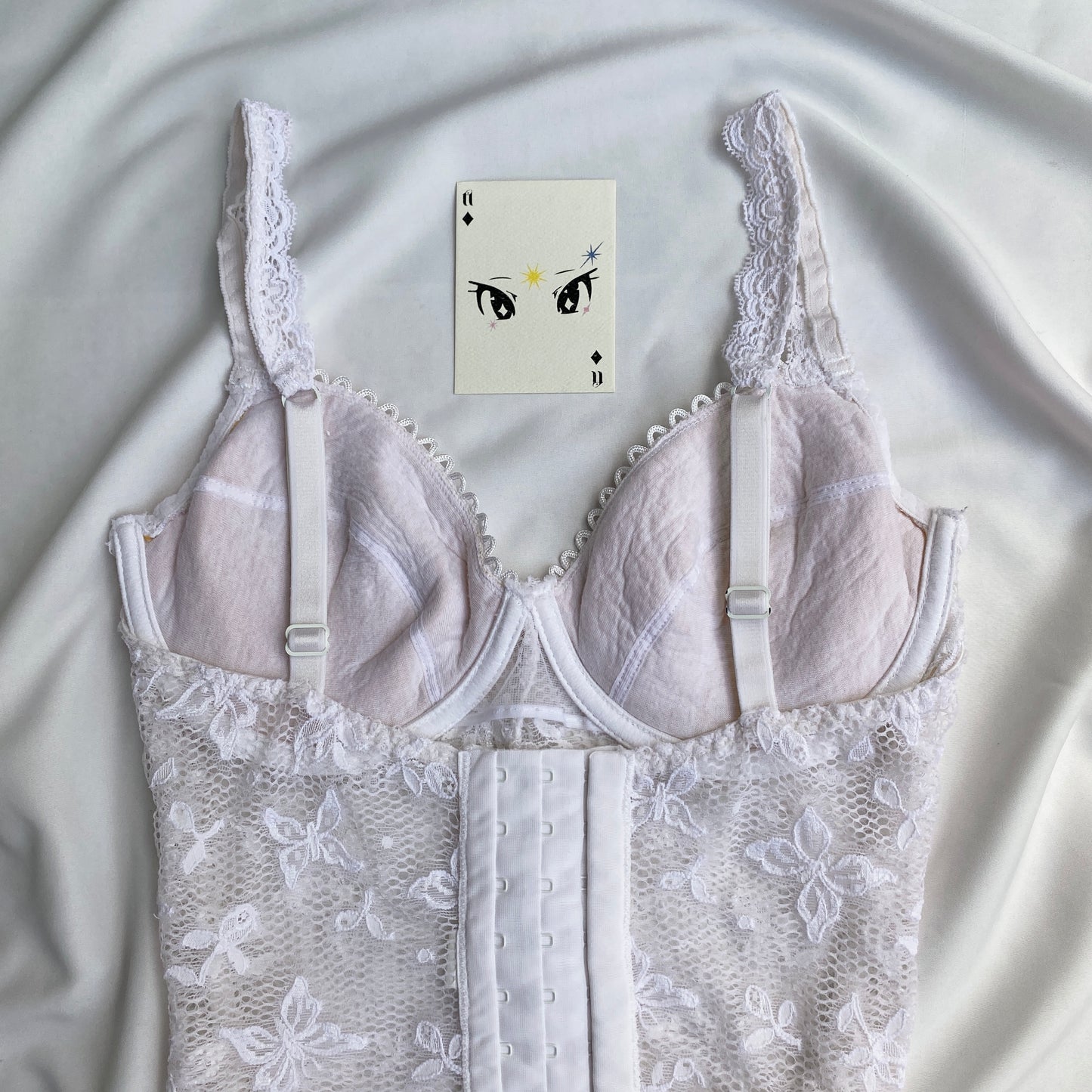 WHITE CORSET FROM ETAM (Bust : 32D/34C/36B, Upper Waist : 25-30)