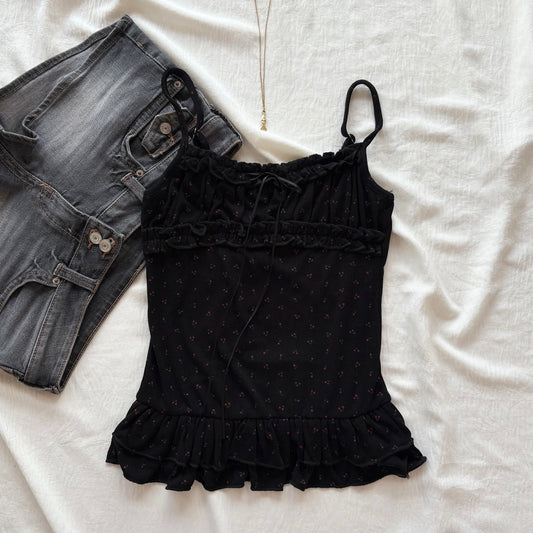 PORCELAIN TOP IN BLACK (Bust : 30-34, Upper Waist : 24-29)