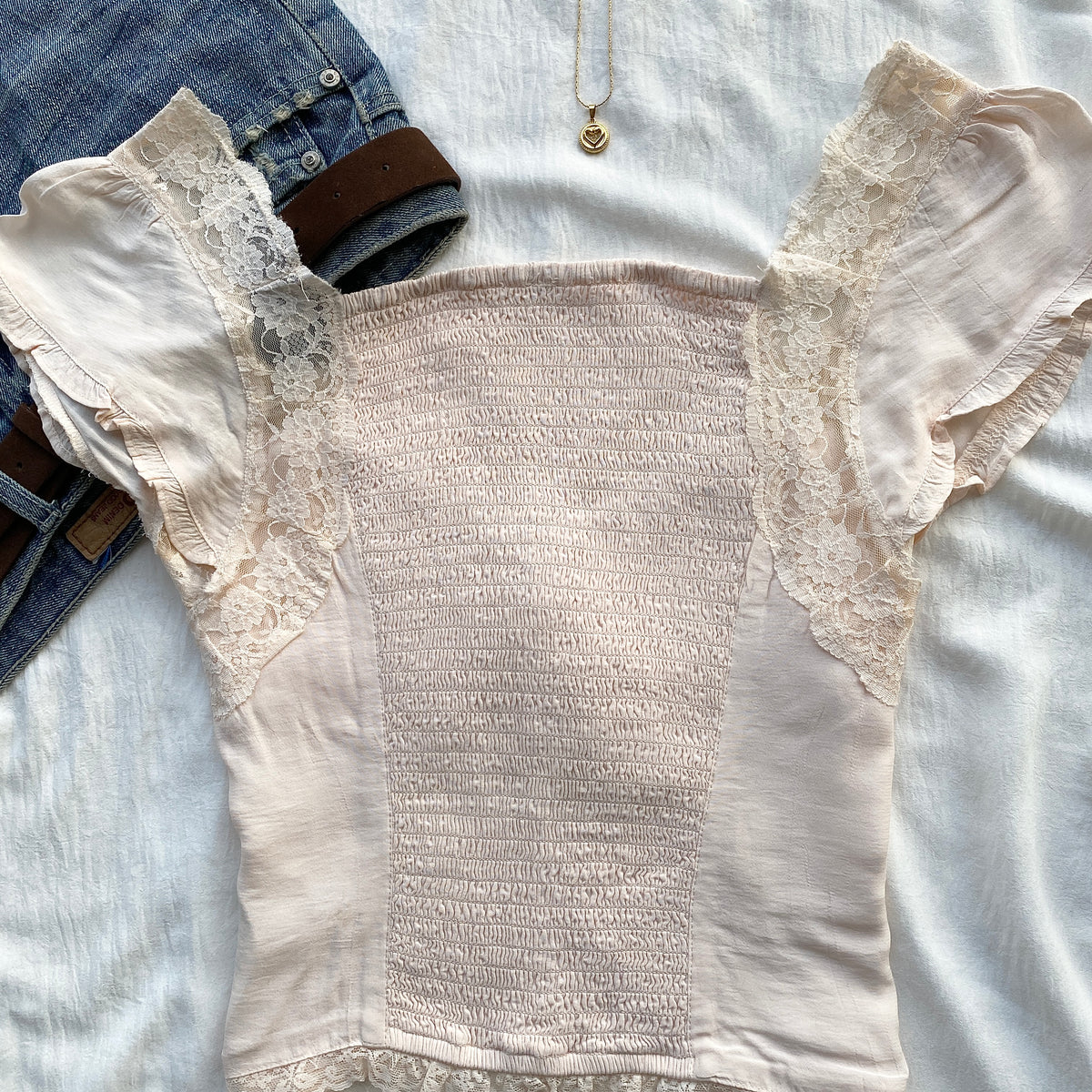 PEACH BLOUSE FROM FREE PEOPLE (Bust : 34-36, Upper Waist : 28-32)