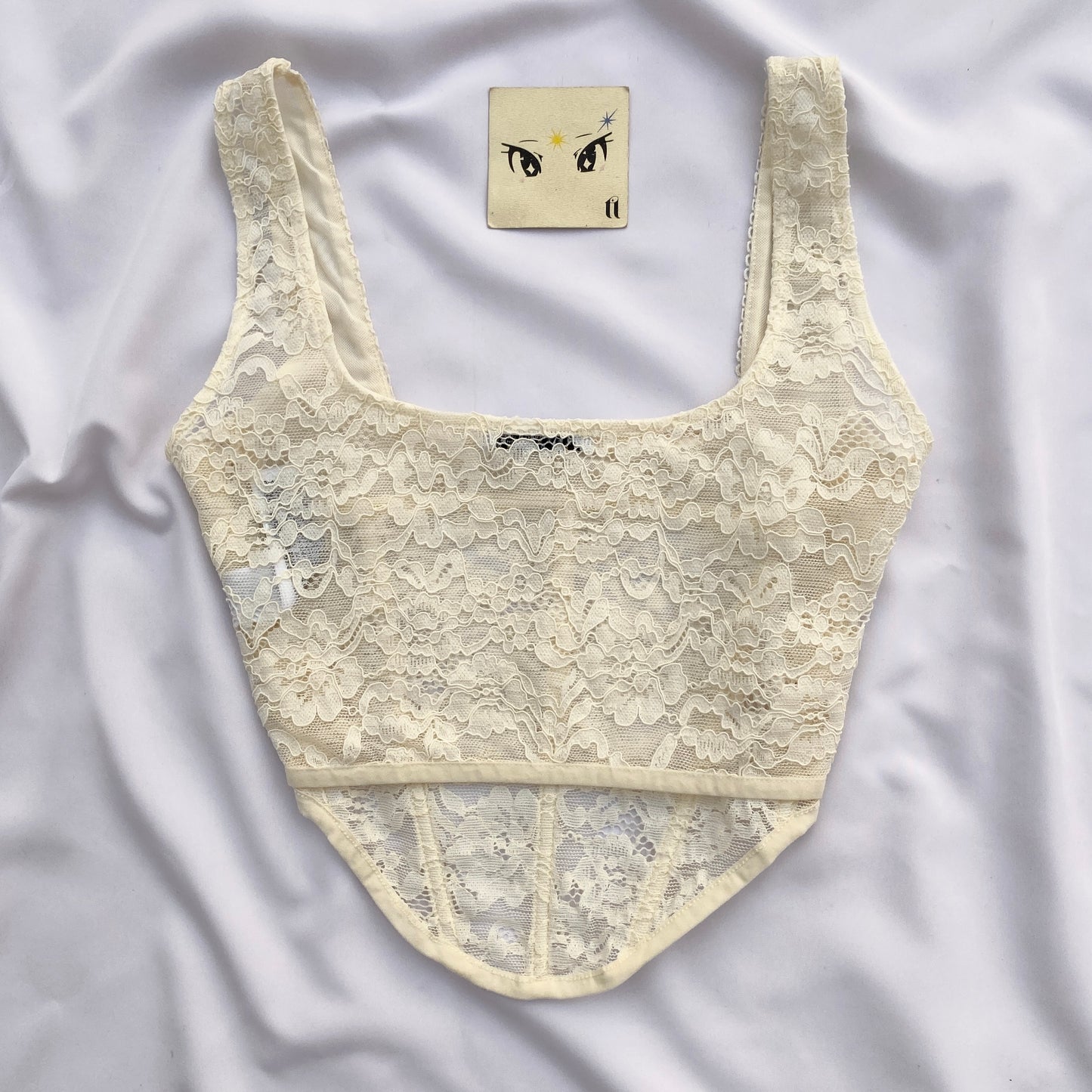 WHITE LACE CORSET FROM ZARA (BUST : 34-36)