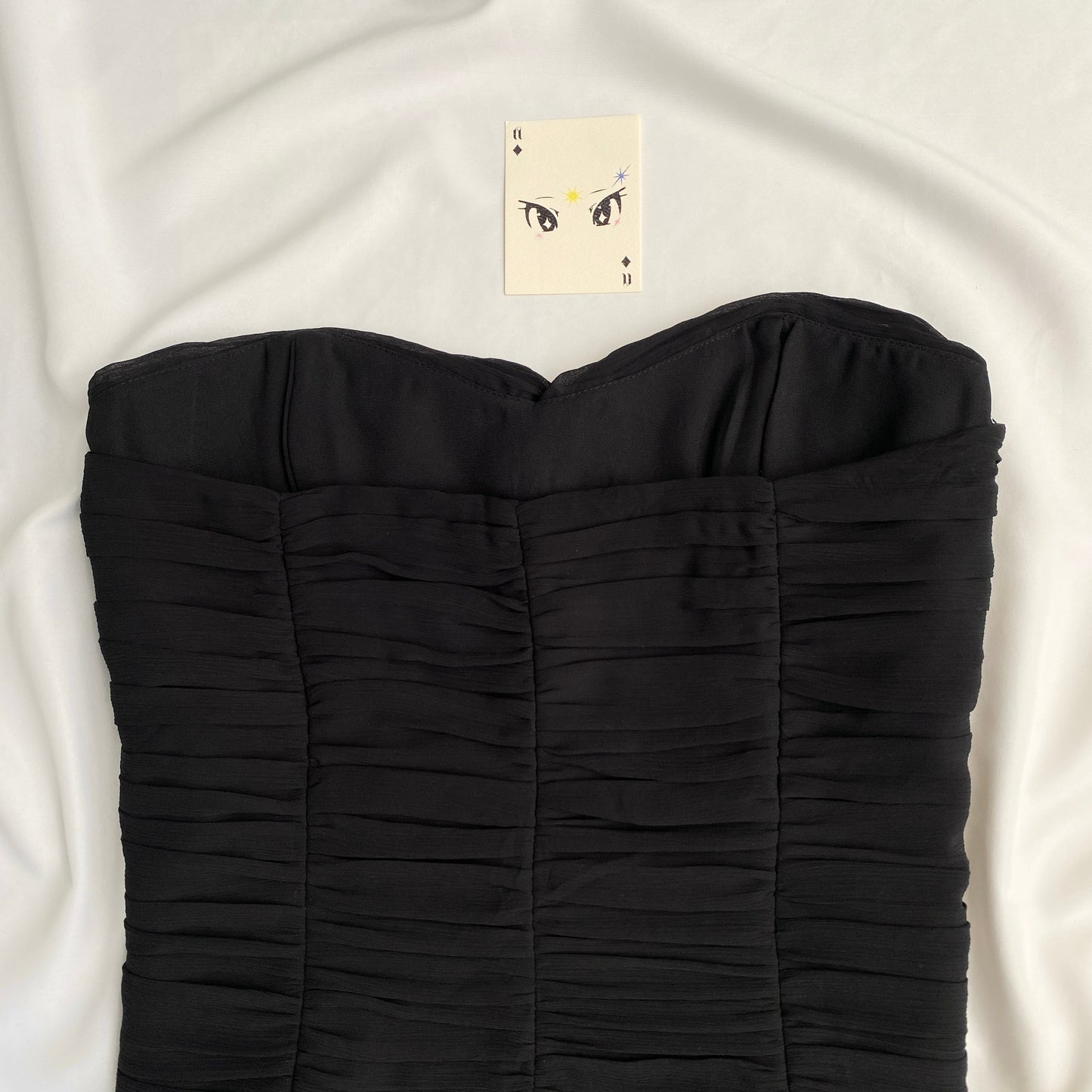 BLACK RUCHED CORSET FROM MARKS AND SPENCER (Bust : 36-38, Upper Waist : 32-34)