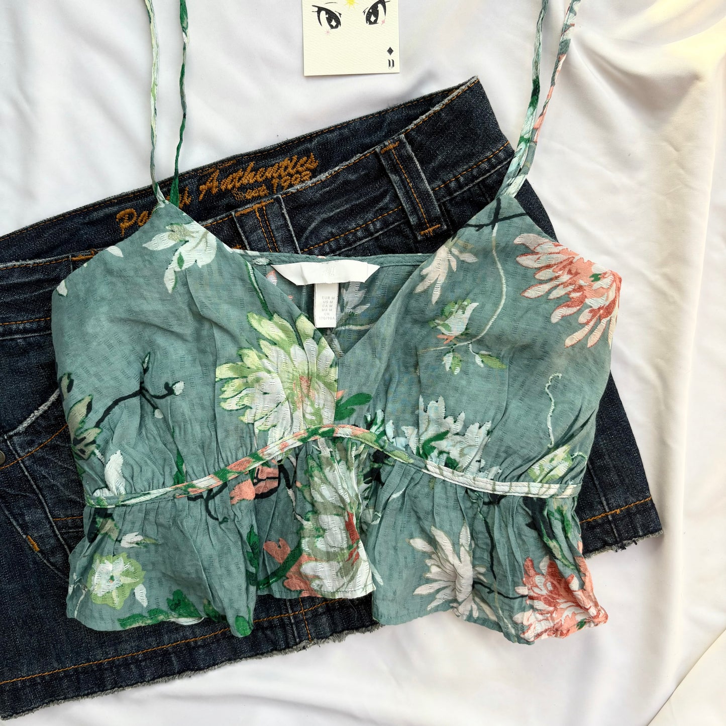 GREEN FLORAL TOP FROM HM (Bust : 32-34, Upper Waist : 26-30)