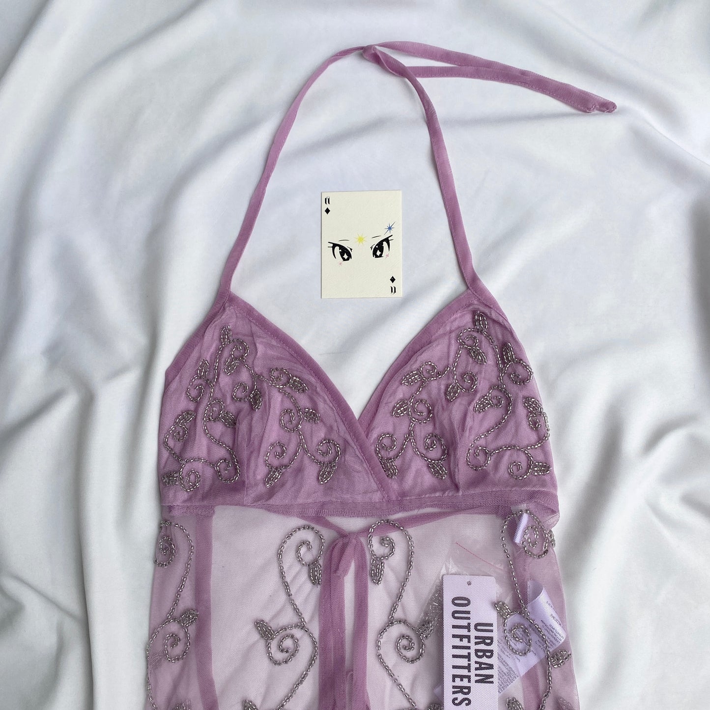 PURPLE EMBELLISHED HALTER TOP TROM URBAN OUTFITTERS (Multiple sizes available)