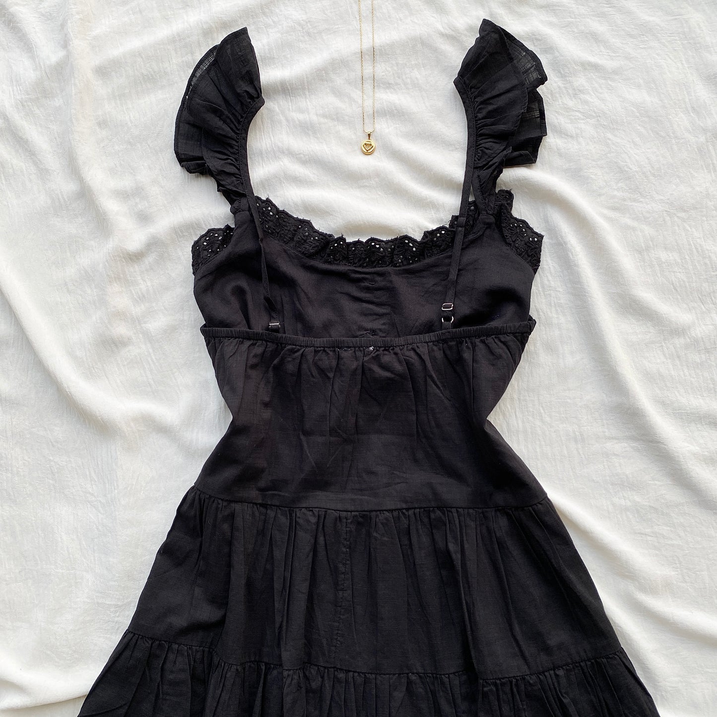 BLACK FRILL DRESS FROM COTTON ON (Two sizes)