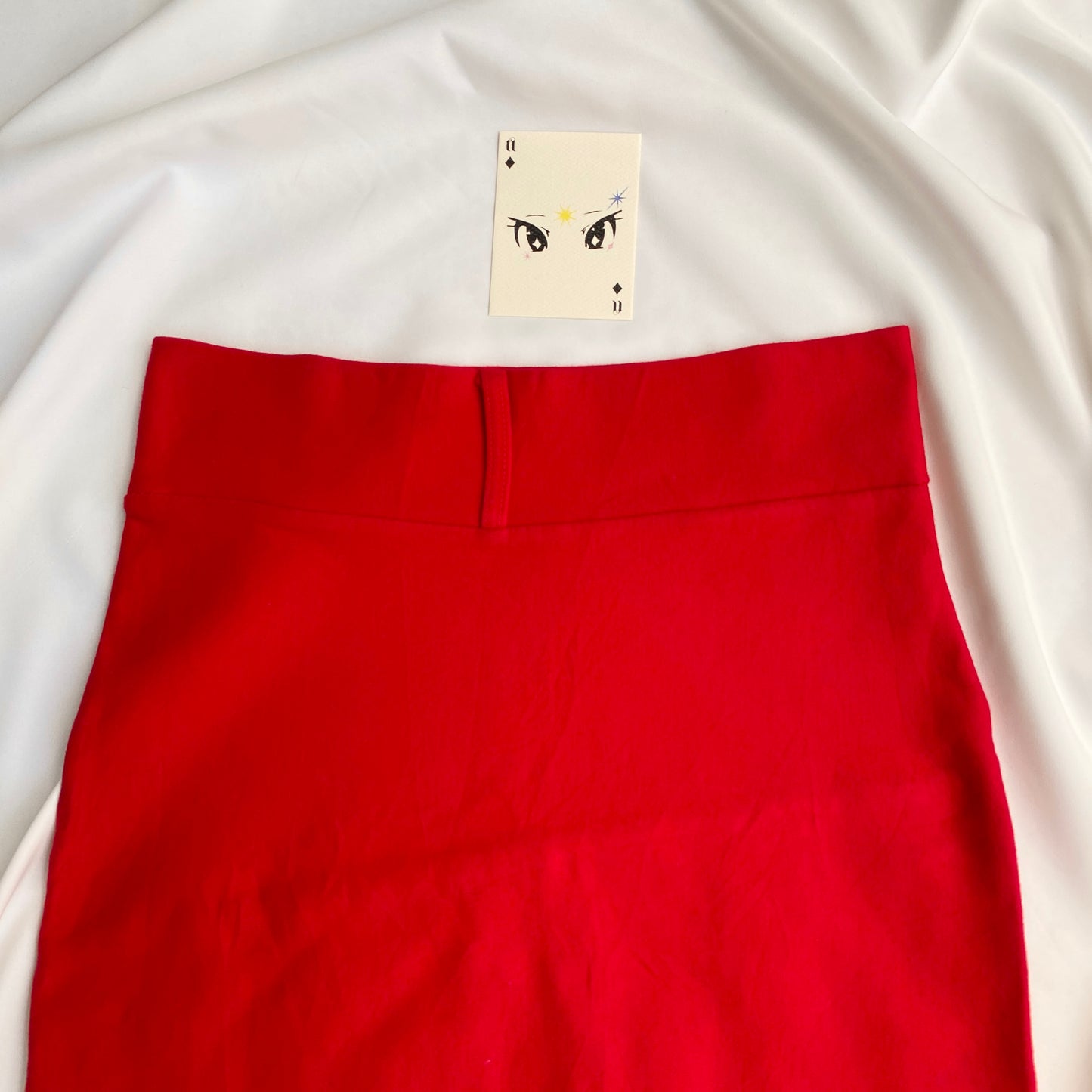 RED FRINGE SKIRT (Waist : 24-26)