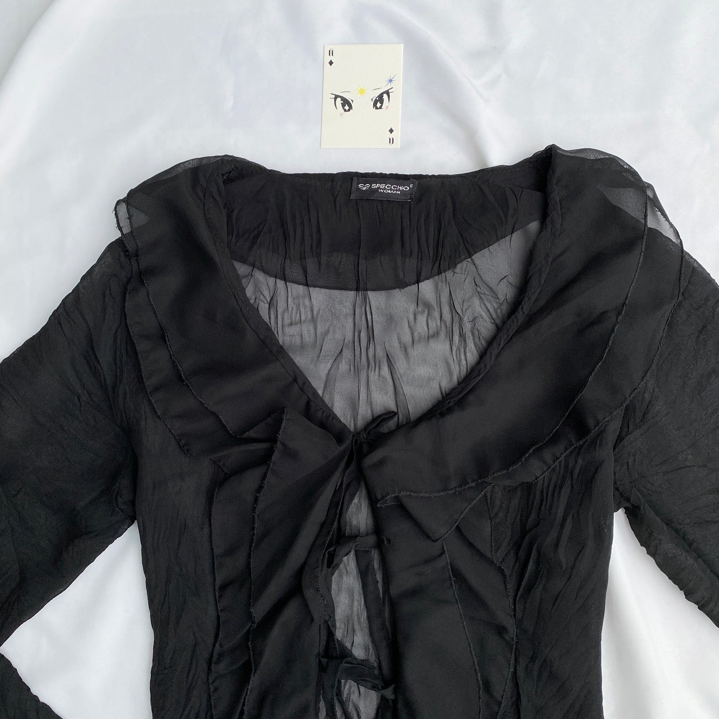 BLACK MESH BLOUSE (Bust : 34-38, Upper Waist : 28-34)