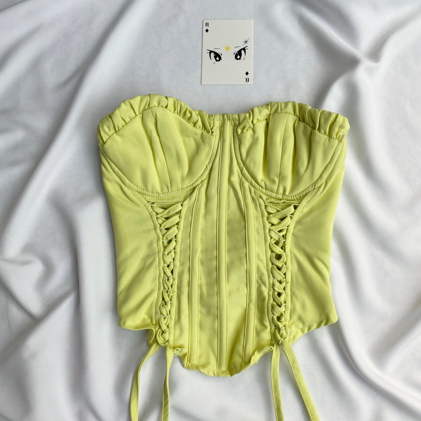 LEMON GREEN CORSET FROM PRETTY LITTLE THING (Bust : 30-34, Upper Waist : 24-26)