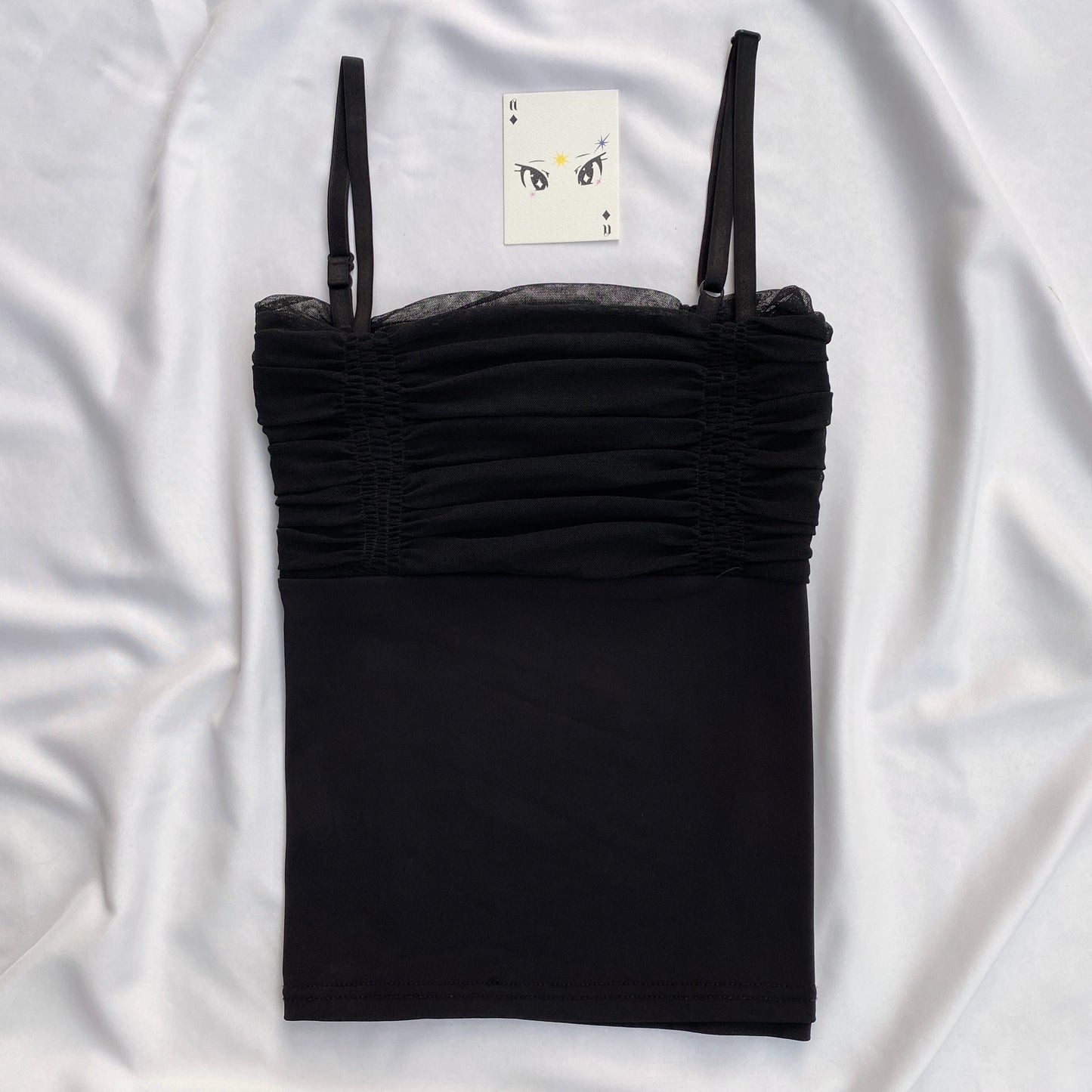 BLACK RUCHED TOP (Bust : 30-34, Upper Waist : 28-32)