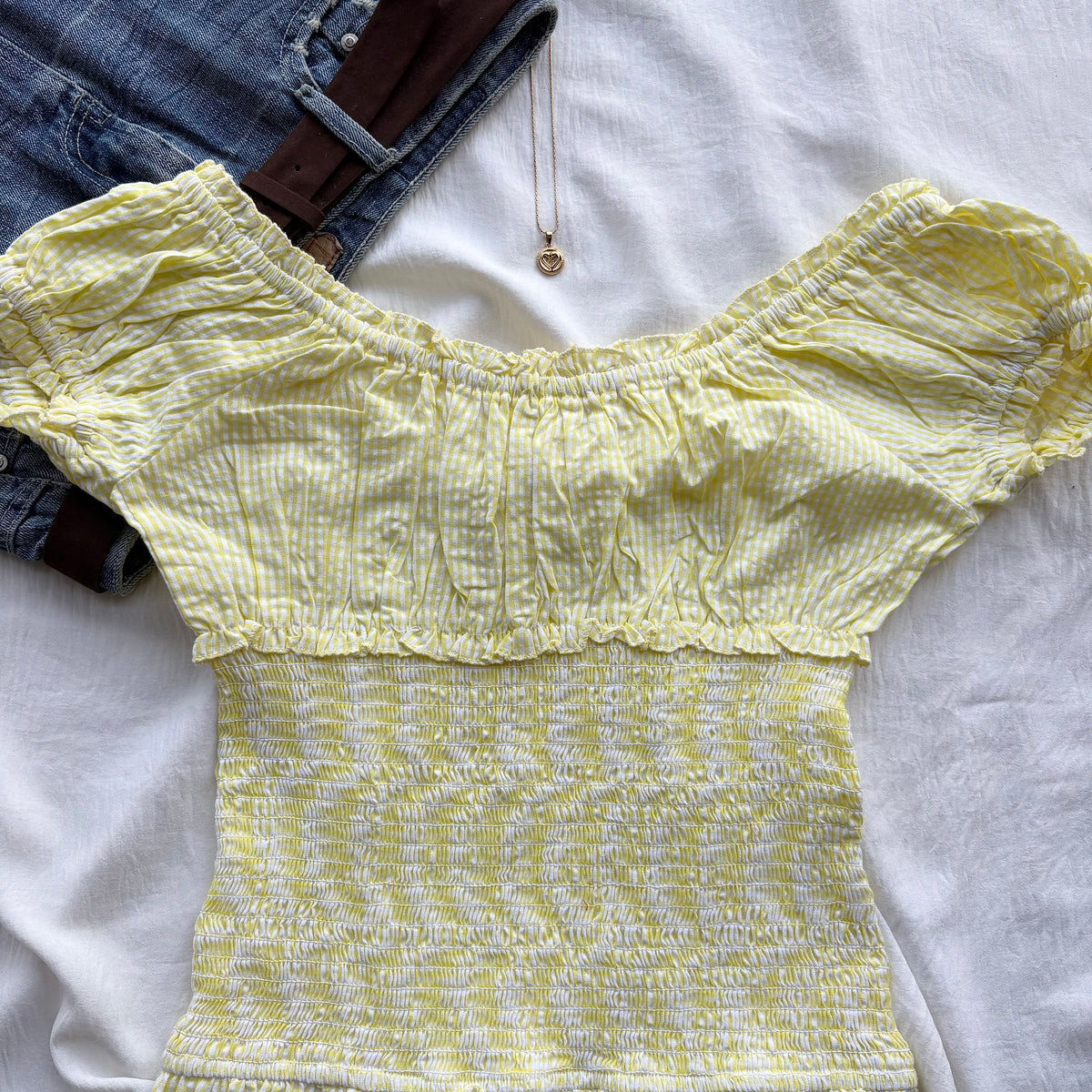 YELLOW PICNIC BLOUSE (Two sizes)