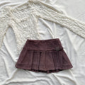 PURPLE CORDUROY MINI SKIRT (Waist : 28-30)