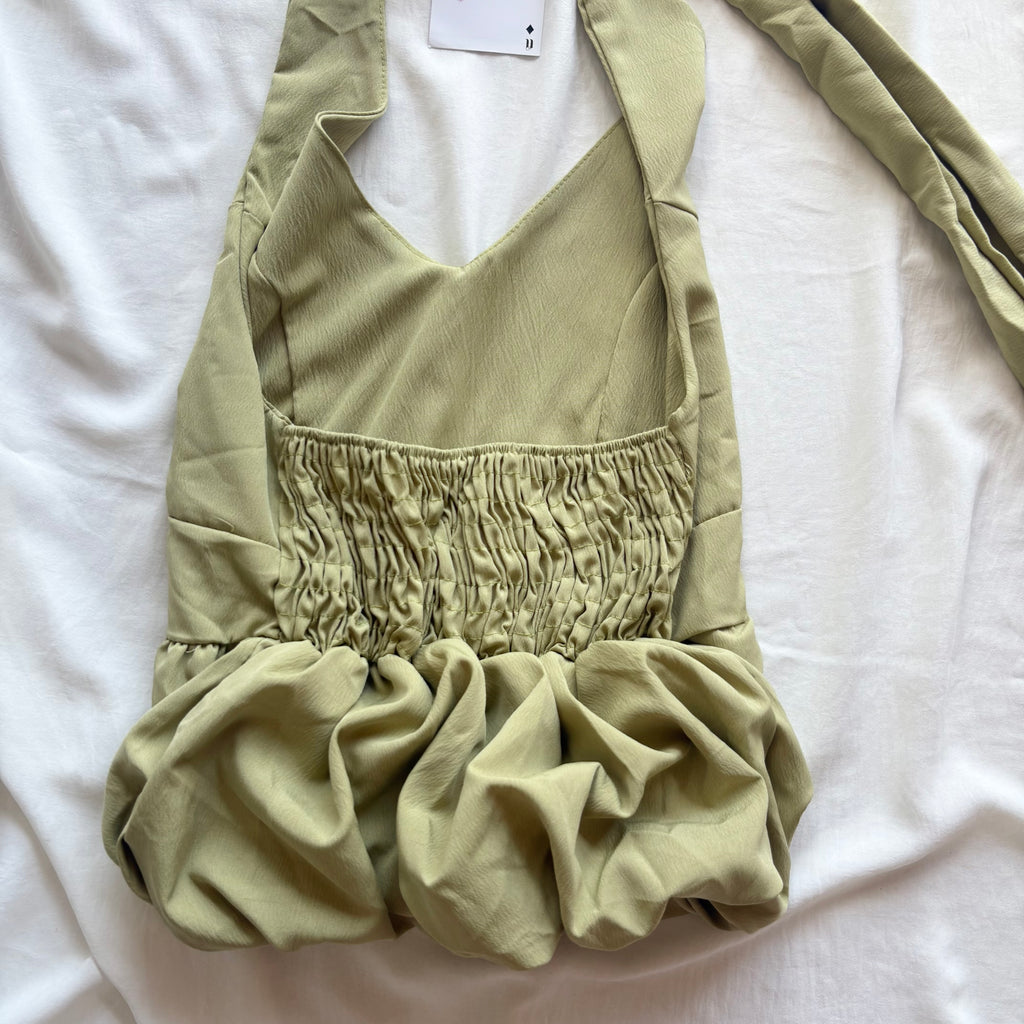 BUBBLE HALTER TOP IN GREEN (Bust : 32-34, Upper Waist : 24-28)