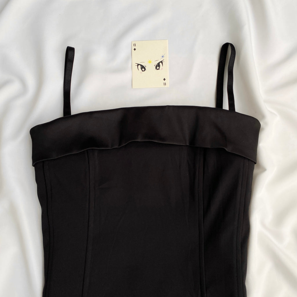 BLACK FOLD-OVER CORSET FROM HM (Bust : 34-36, Upper Waist : 29-34)