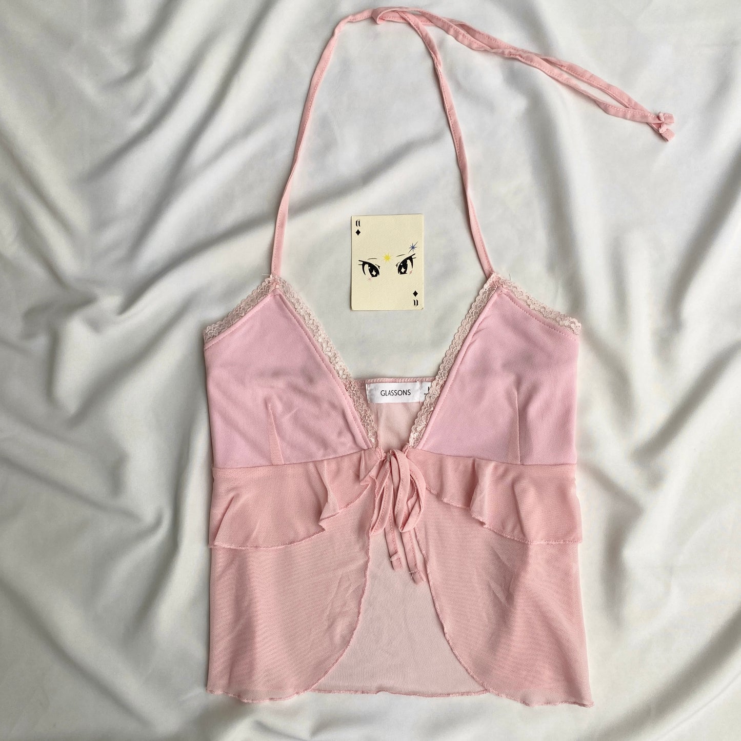 PINK HALTER TOP FROM GLASSONS (Bust : 34-38, Upper Waist : 28-36)
