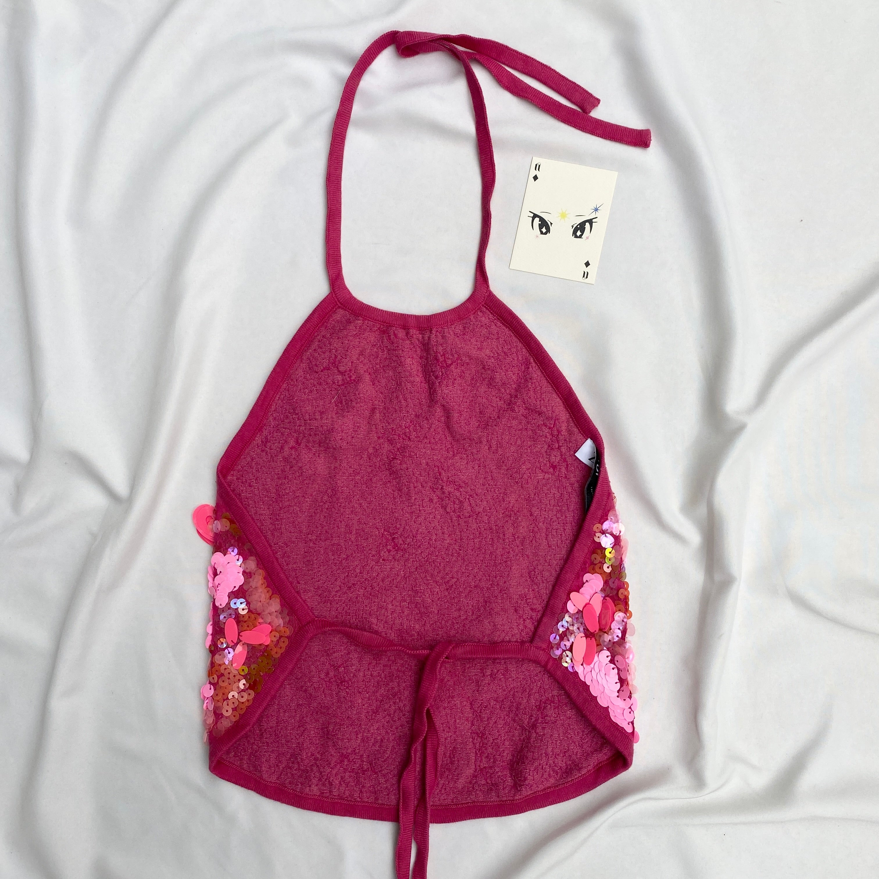 PINK SEQUINNED BACKLESS TOP FROM ZARA  (Bust : 28-32, Upper Waist : 22-26)