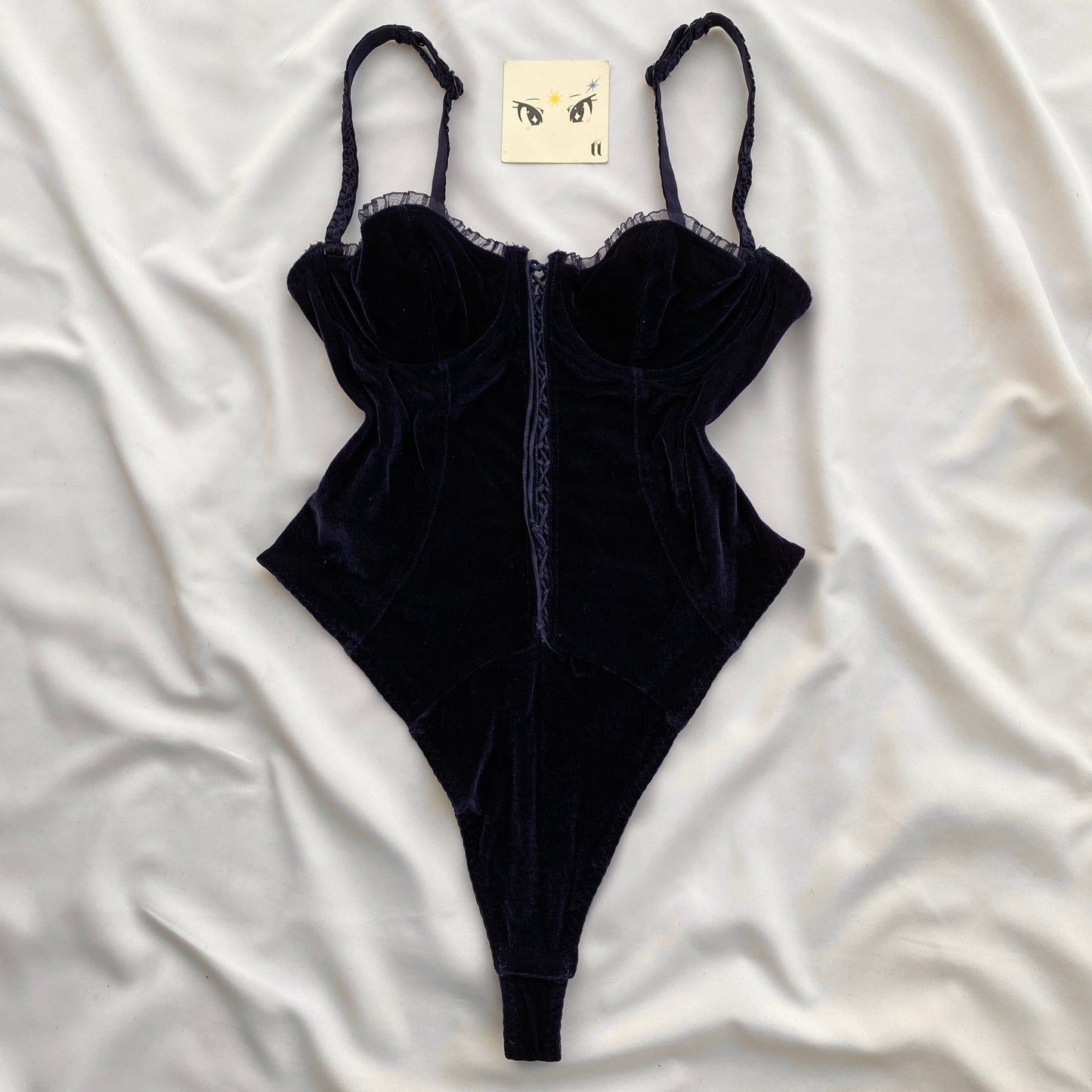 VELVET BUSTIER BODYSUIT