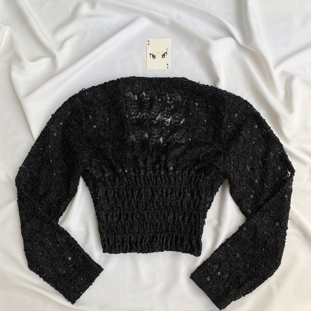 BLACK EMBELLISHED CORSET (Bust : 30-34, Upper Waist : 26-29)