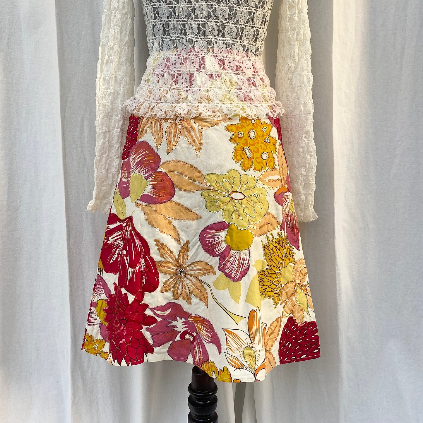 FLORAL EMBELLISHED SKIRT FROM ZARA (Multiple sizes available)