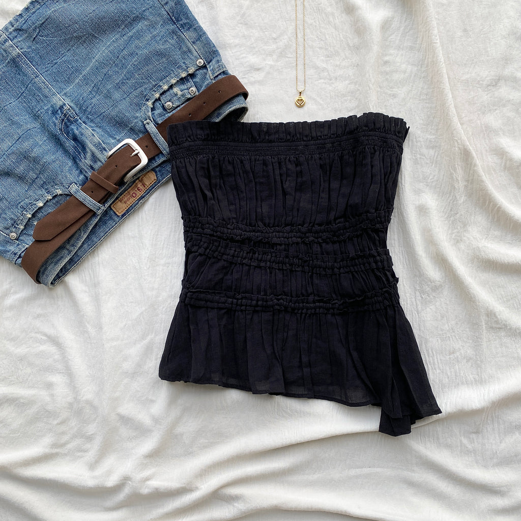 BLACK TUBE TOP FROM FREE PEOPLE (Bust : 30-34, Upper Waist : 27-33)