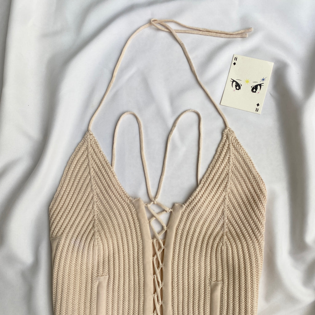 BEIGE KNIT CORSET (Bust : 34-36, Upper Waist : 28-36)