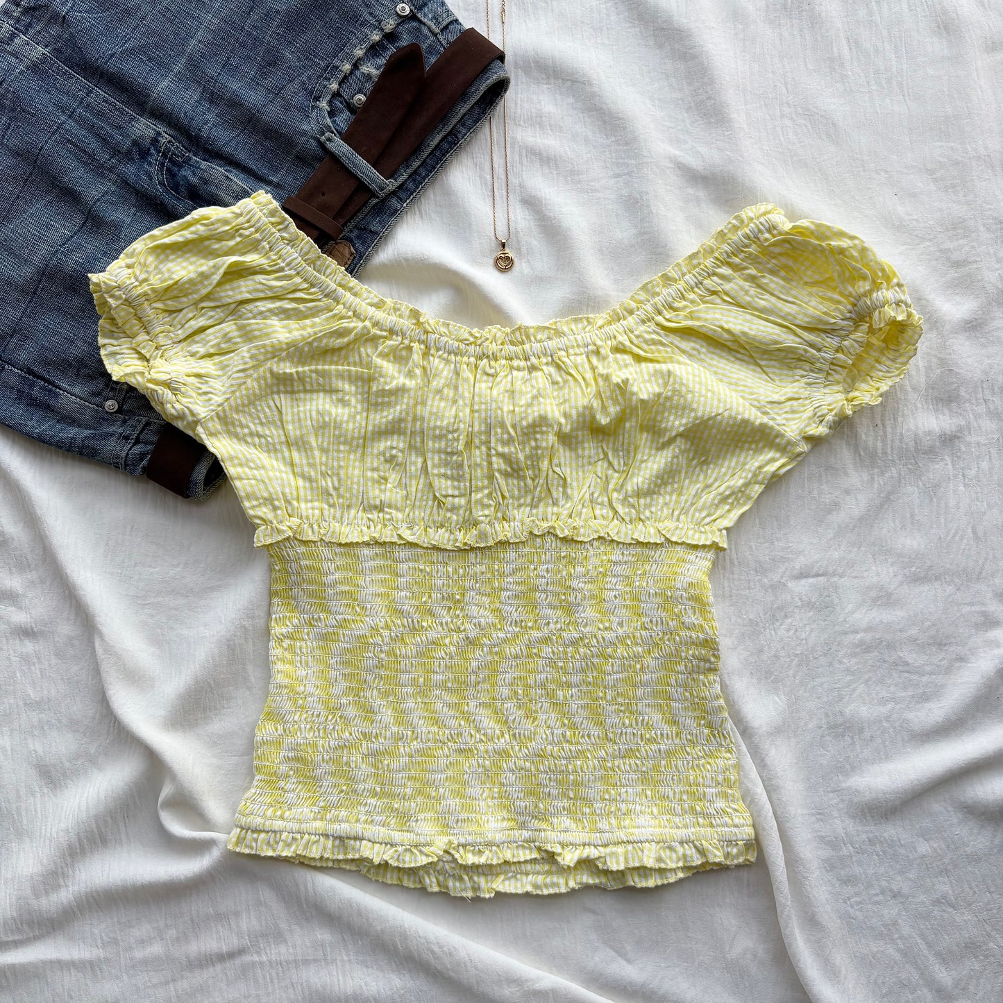 YELLOW PICNIC BLOUSE (Two sizes)