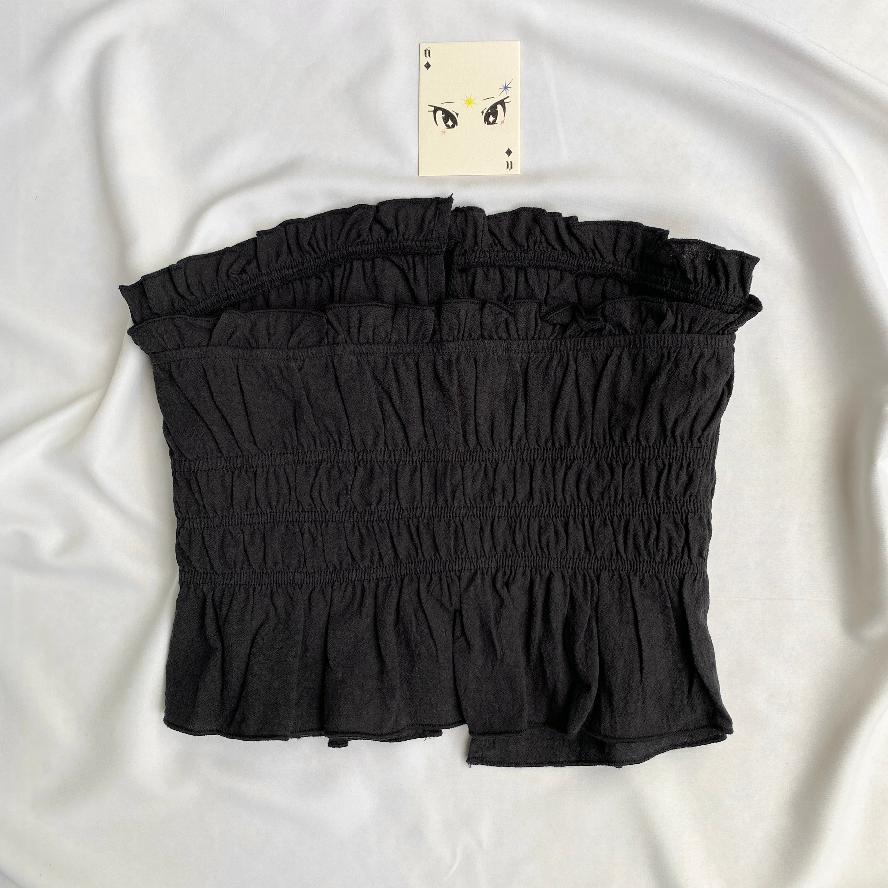 BLACK RUCHED TOP (Bust : 34-38, Upper Waist : 30-34)