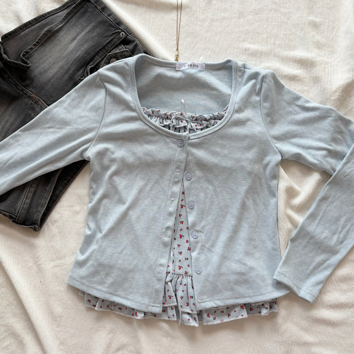 PORCELAIN TOP IN BLUE (Bust :  30-34, Upper Waist : 24-29)