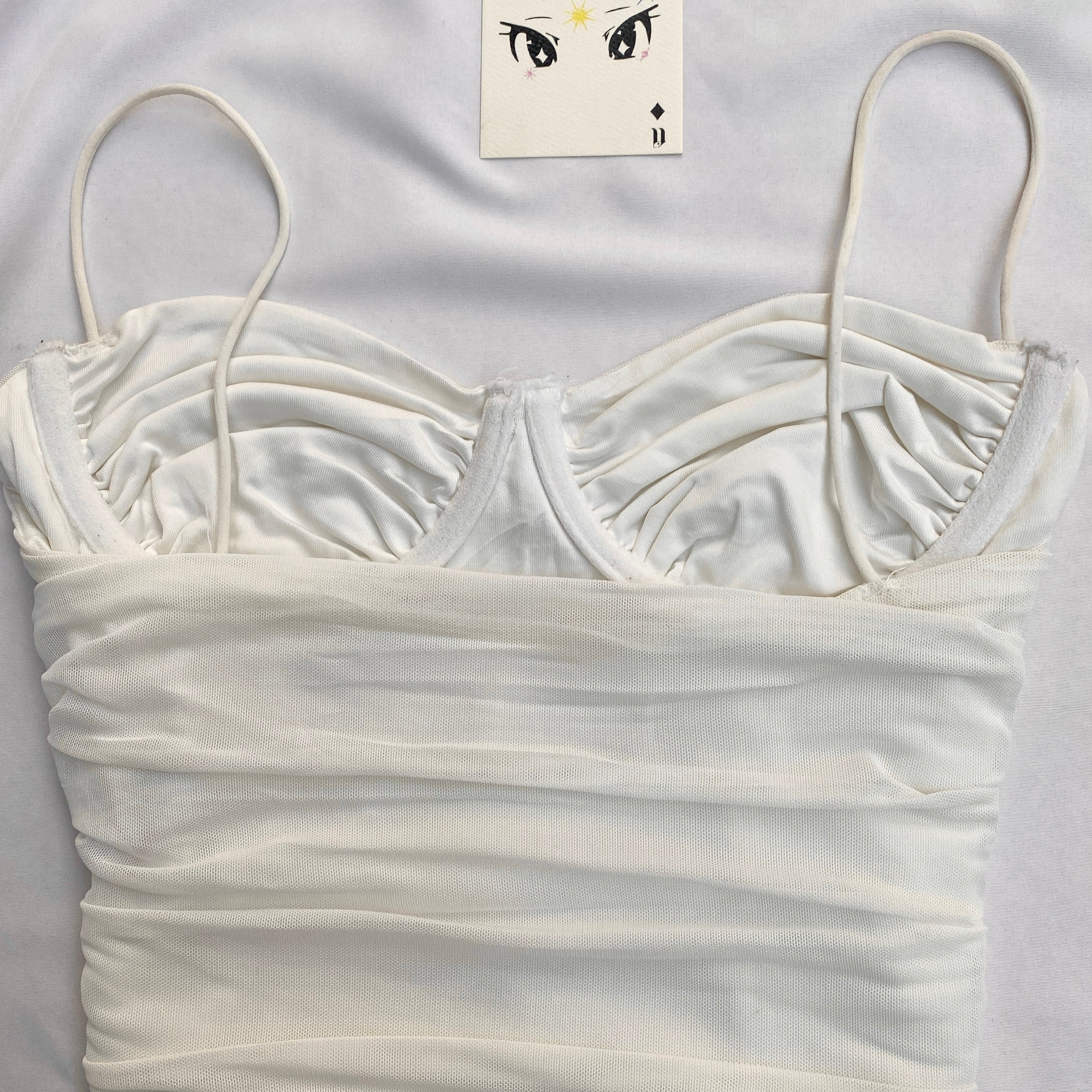 WHITE BUSTIER TOP FROM GLASSONS (Bust : 30-34, Upper Waist : 23-28)