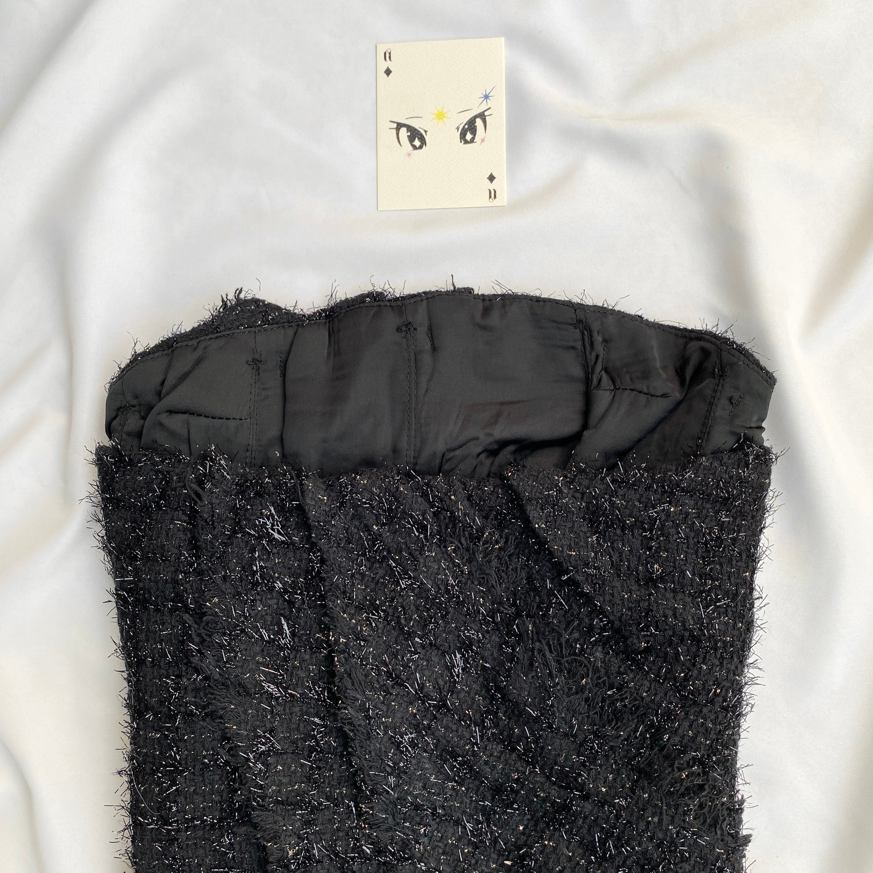 BLACK TWEED CORSET FROM ZARA (Bust : 30-34, Upper Waist : 28-30)