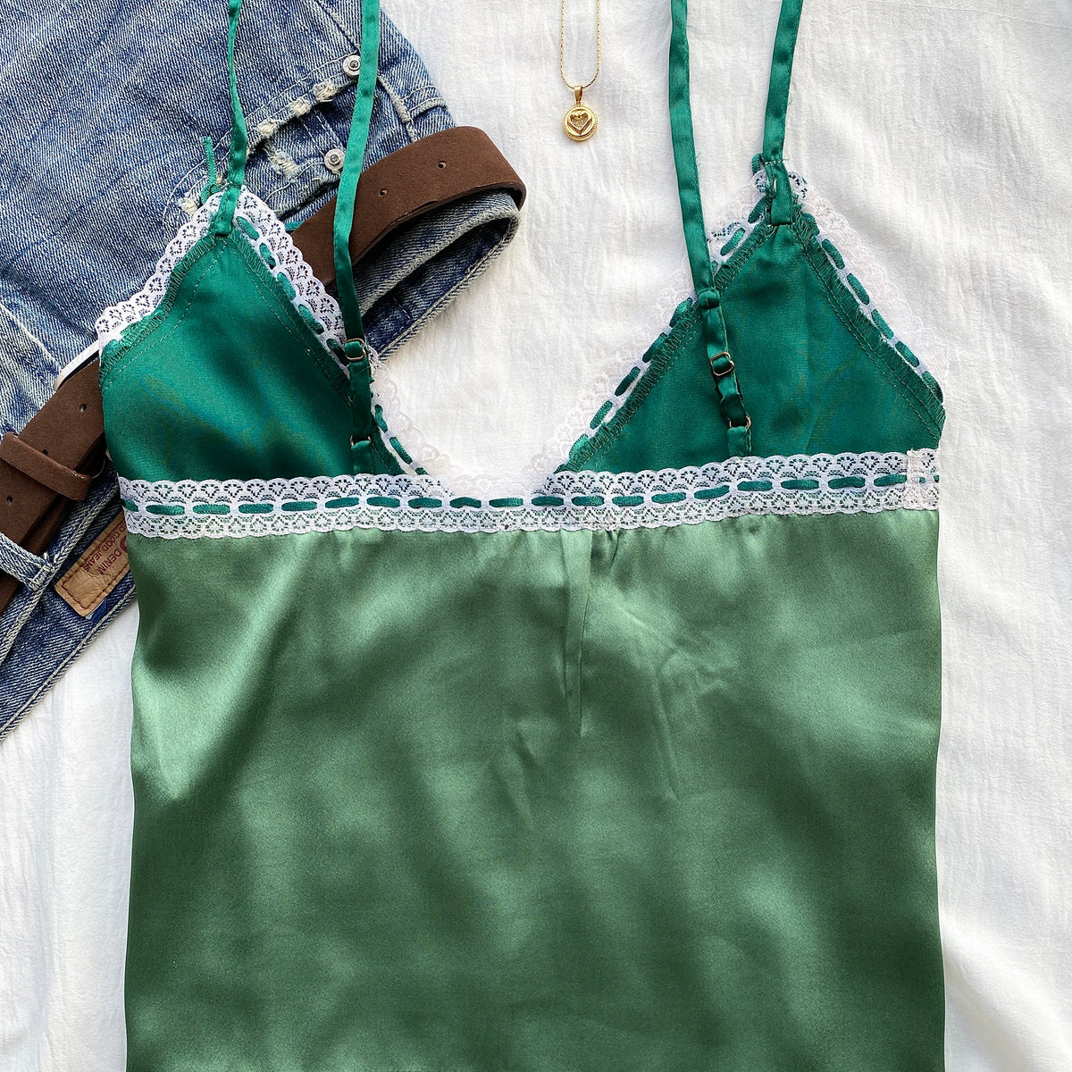 GREEN LACE TOP FROM NASTYGAL (Two sizes)