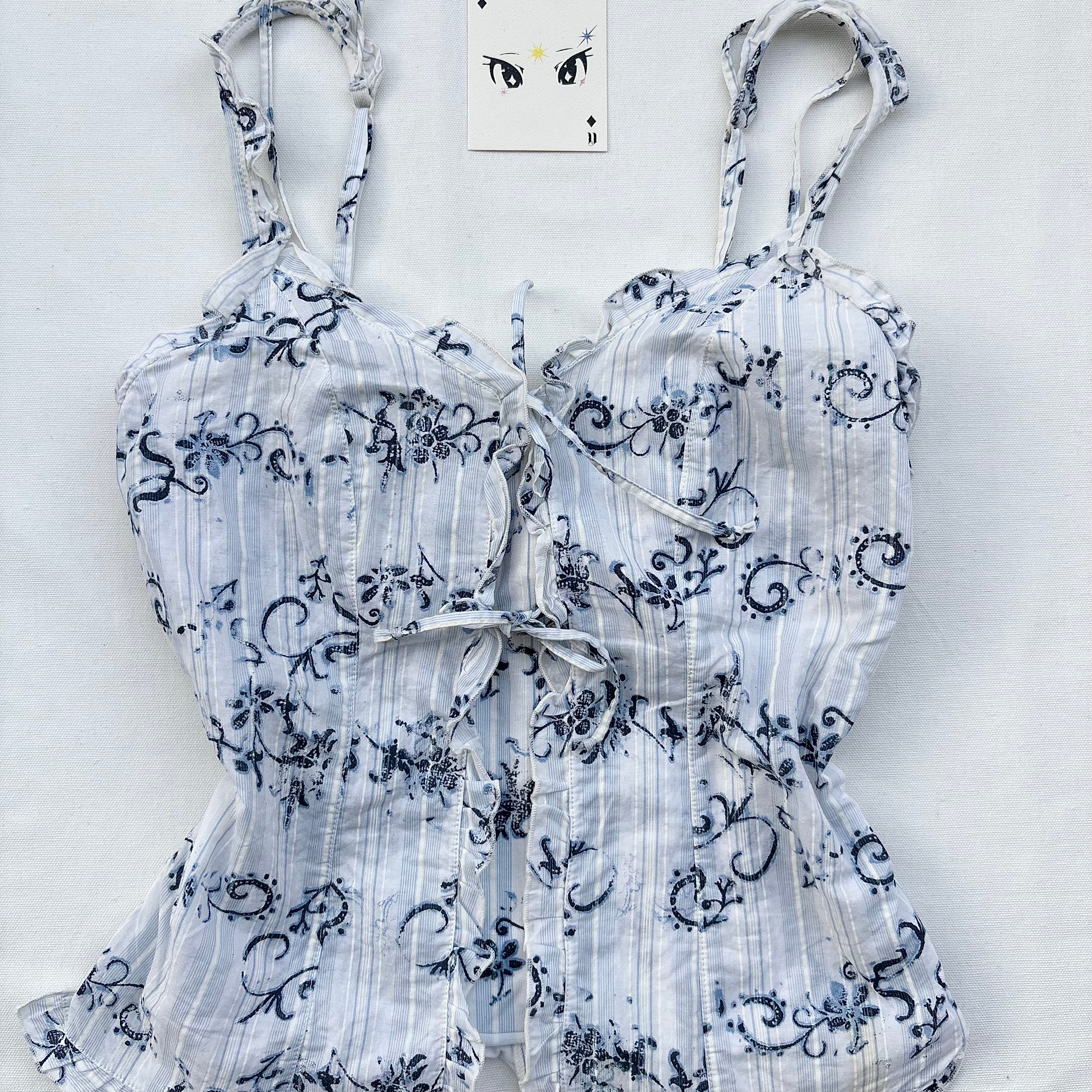 BLUE BUSTIER TOP (Bust : 30-34, Upper Waist : 26-32)