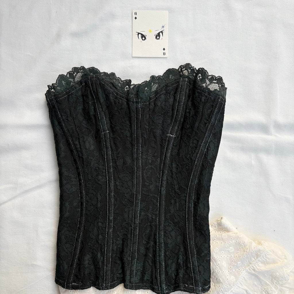GREEN LACE CORSET (Bust : 28-32, Upper Waist : 24-28)