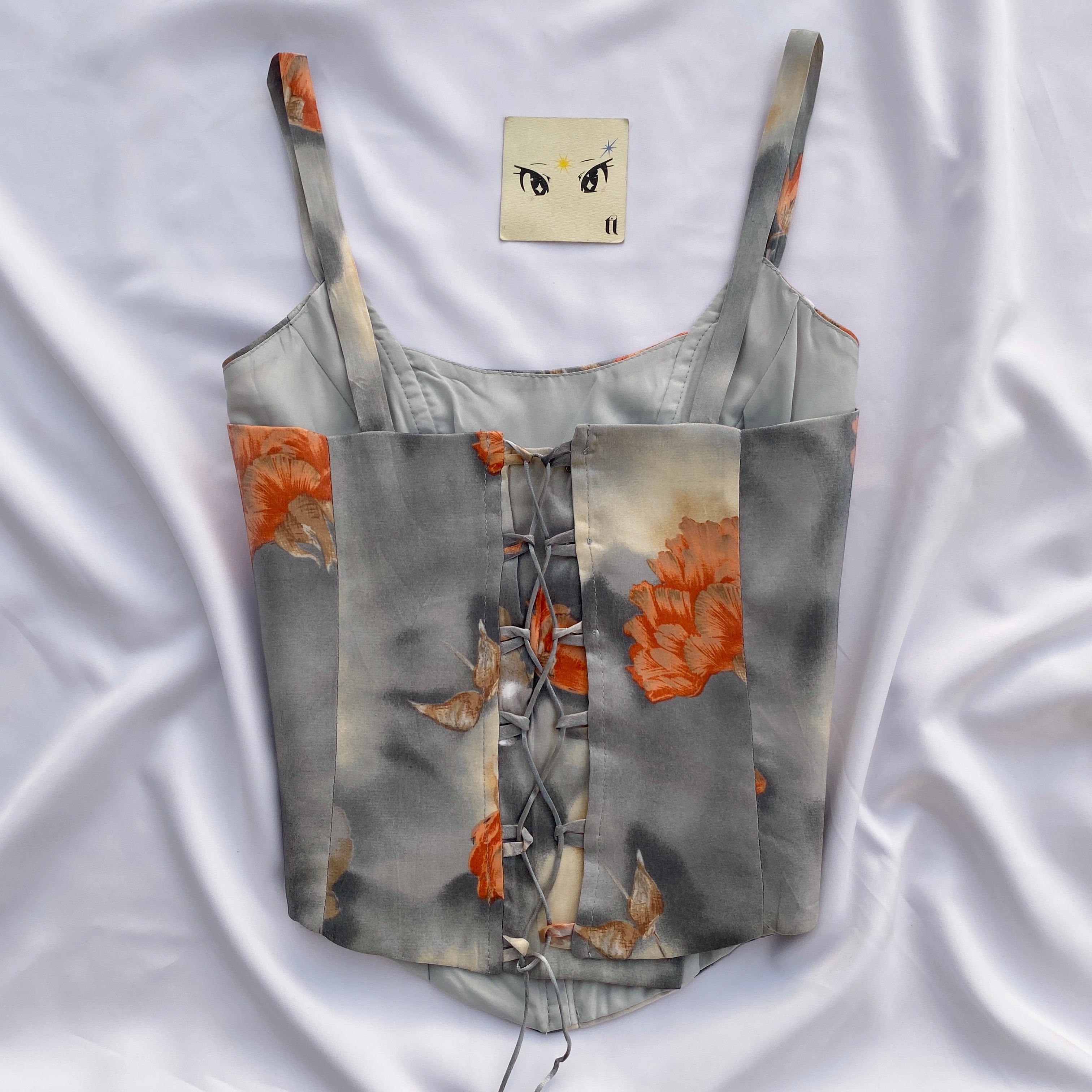 BLUE FLORAL CORSET (Bust : 34-38, Upper Waist : 30-34)
